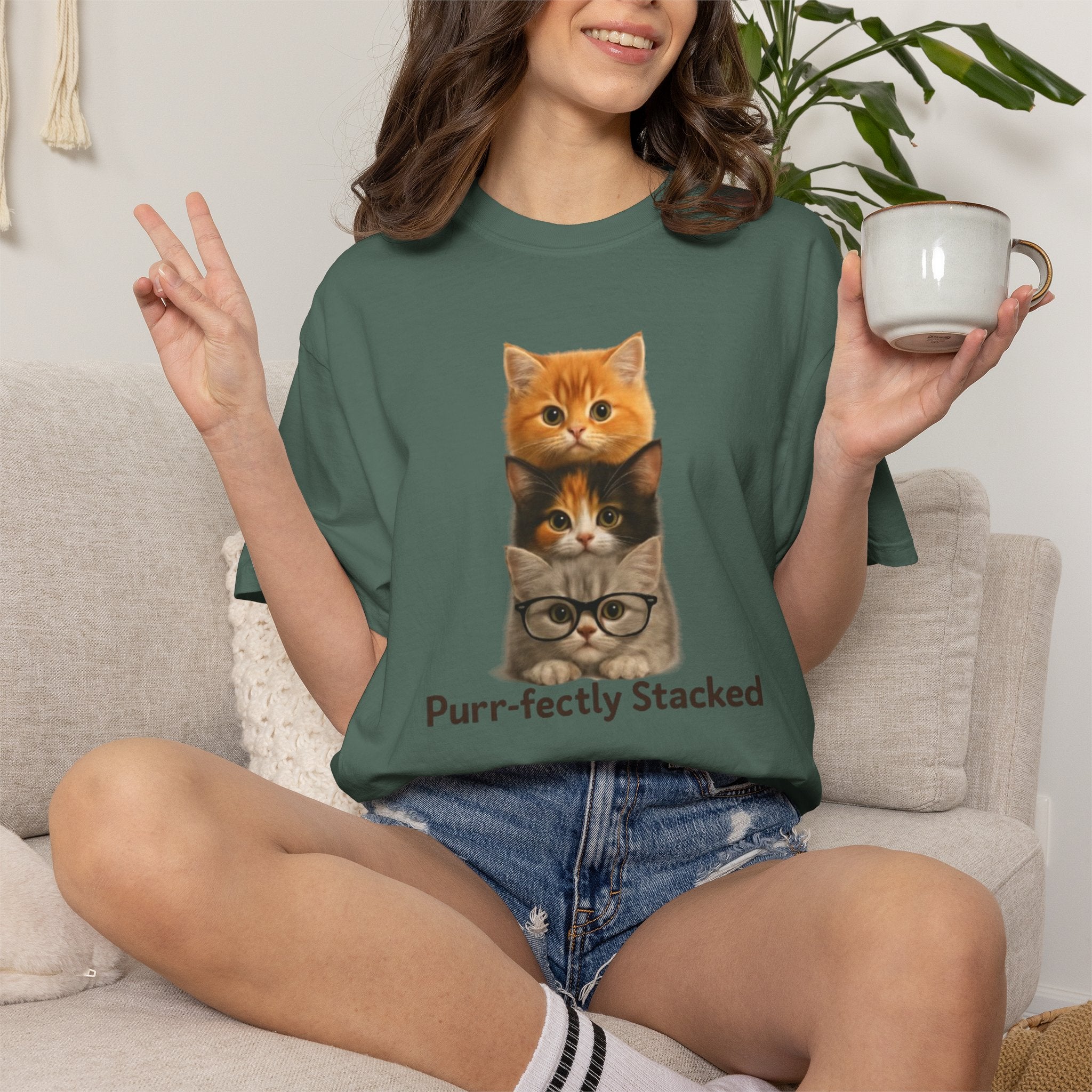 Purr fectly Stacked Cat T Shirt