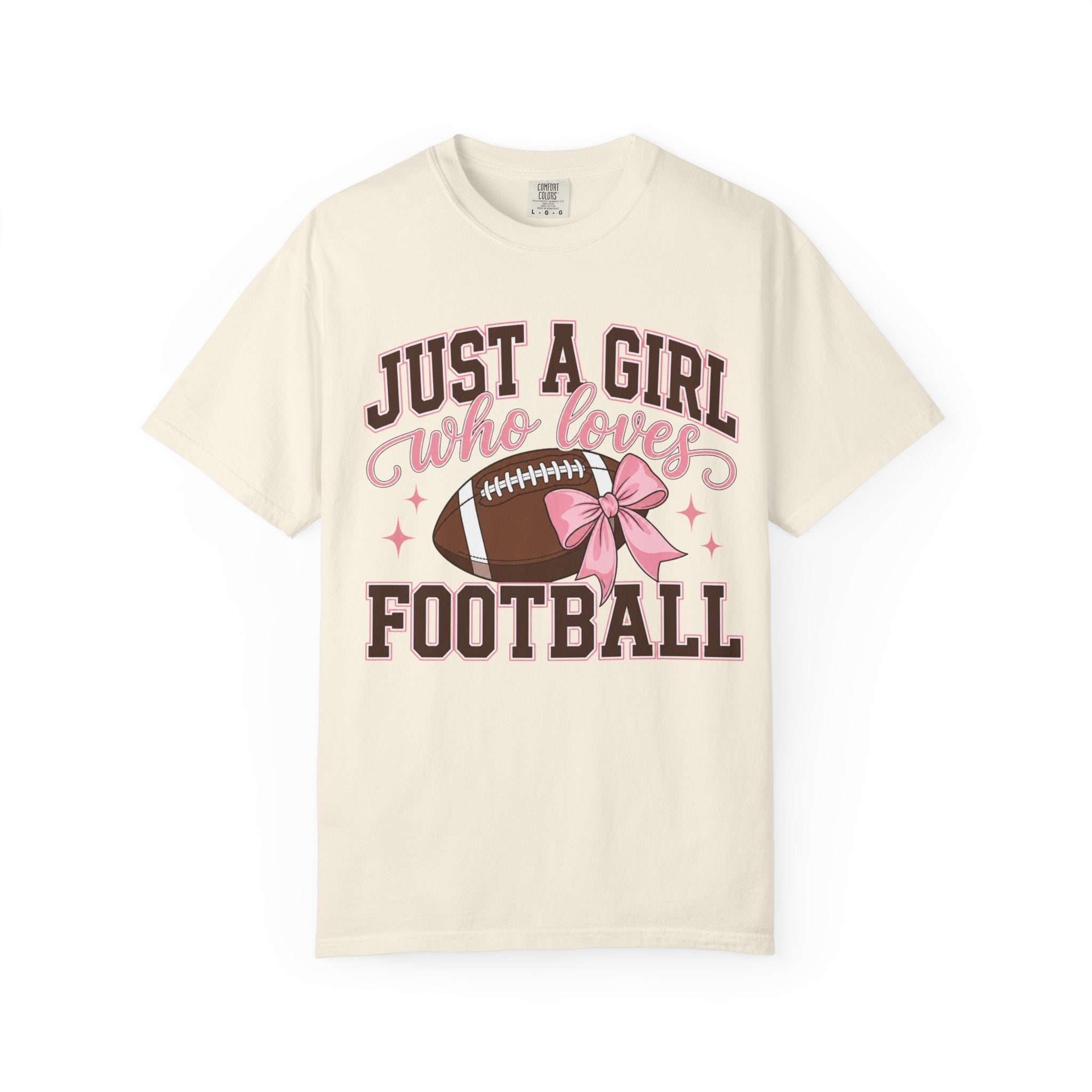 Just A Girl Who Loves Football T Shirt Pink Bow Football Tee
