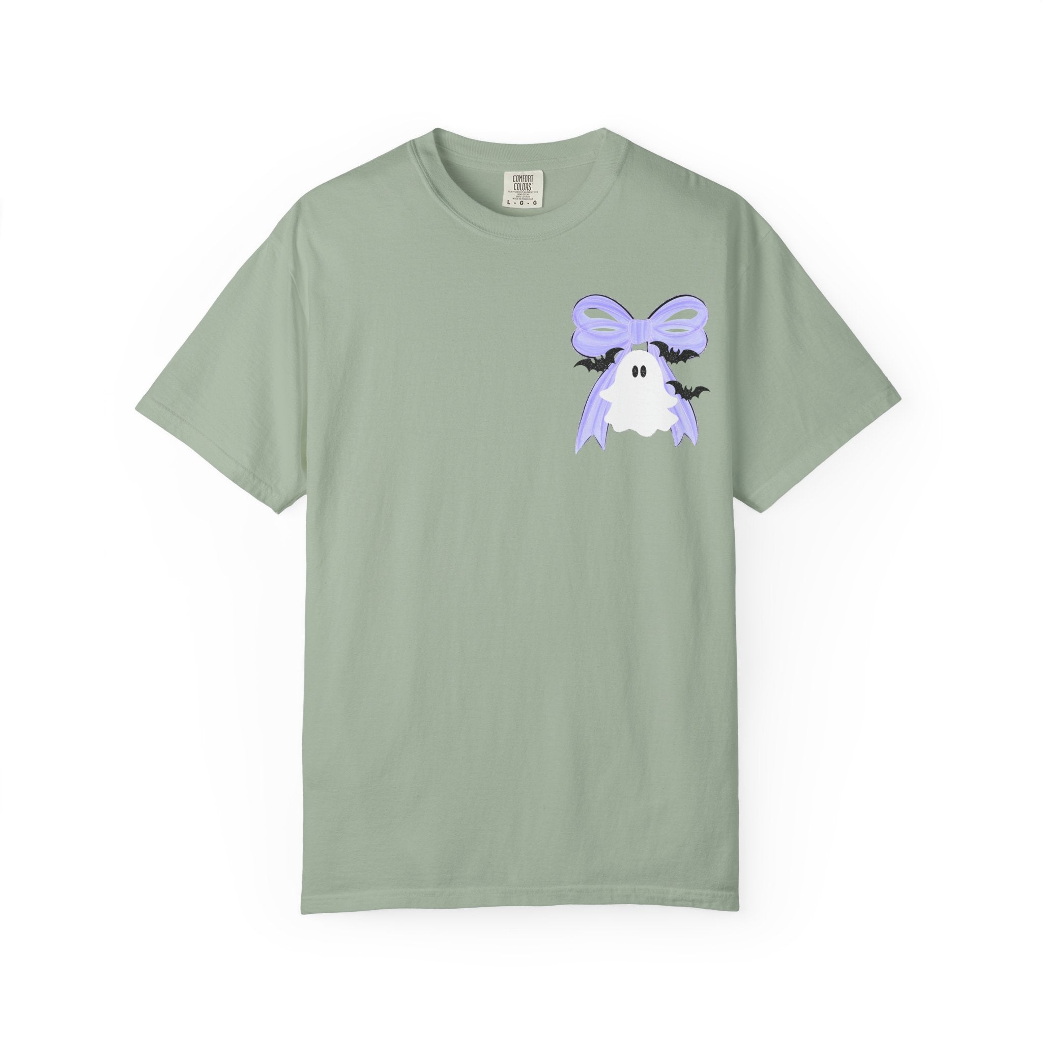 Spooky Season Ghost Tee Lavender Bow Halloween T Shirt