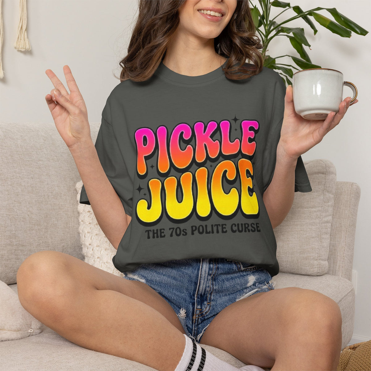 Pickle Juice Retro T-Shirt The 70s Polite Curse Vintage Graphic Tee