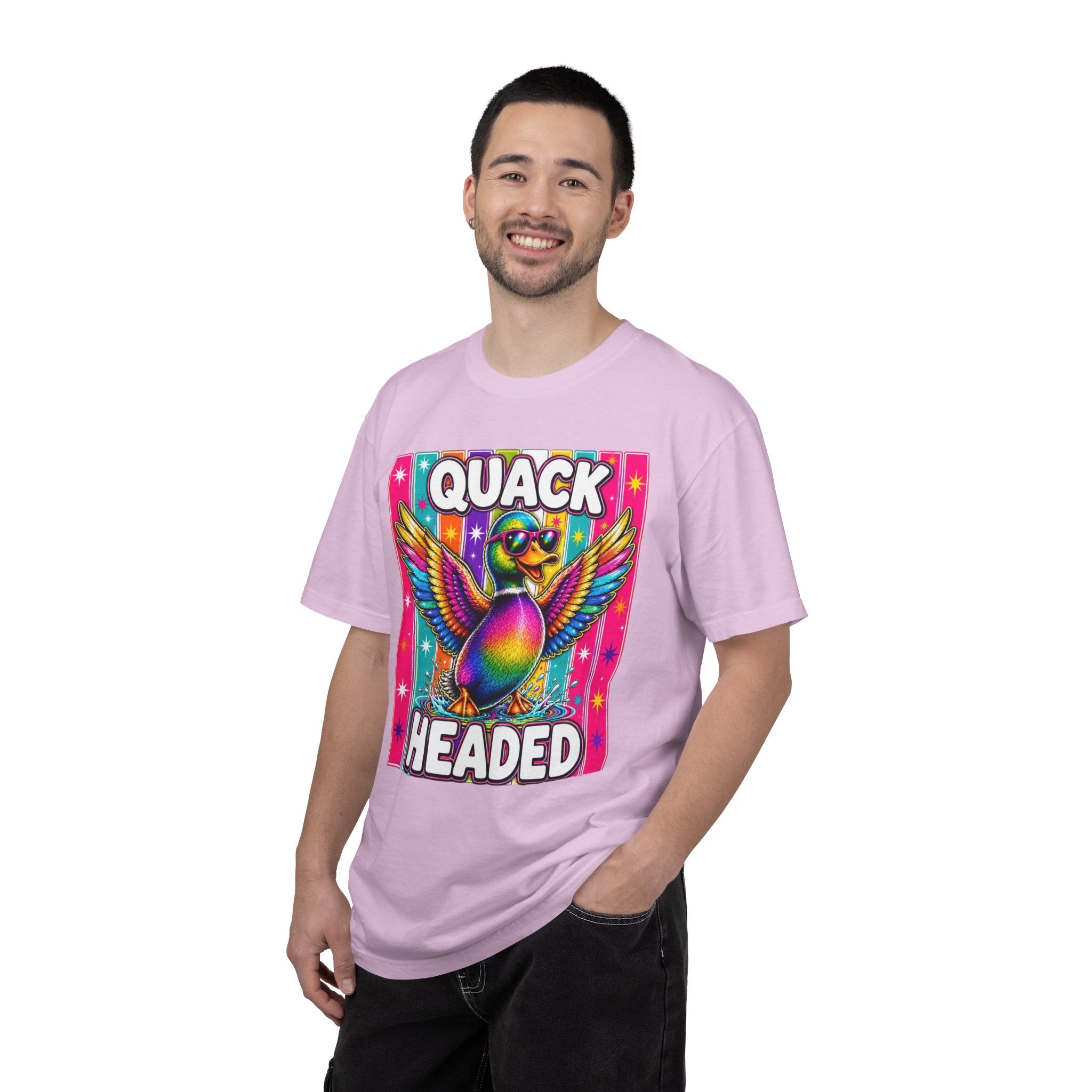 Quack Headed Duck T Shirt Vibrant Retro Rainbow Duck Graphic Tee
