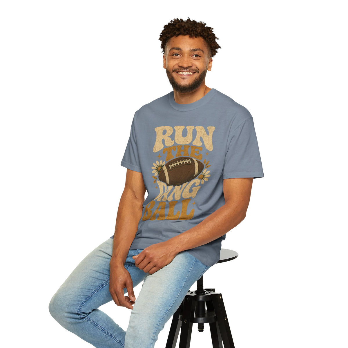 Run the Dang Ball Football T Shirt Retro Gridiron Graphic Tee