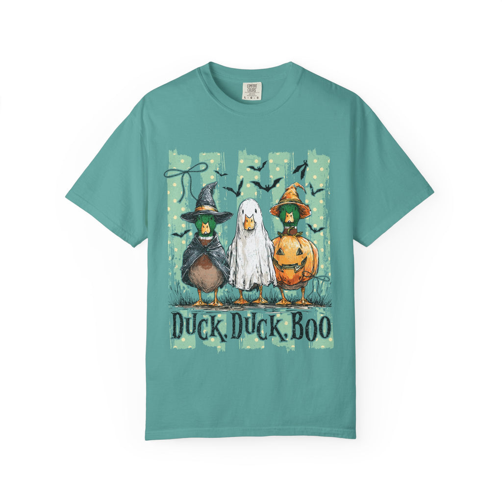 Duck Duck Boo Halloween T Shirt Cute Ducks in Costumes Graphic Tee