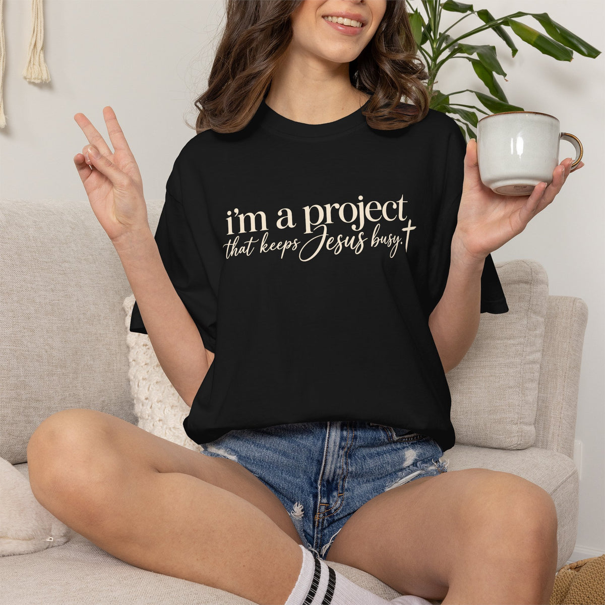 Im a Project That Keeps Jesus Busy Tee Shirt