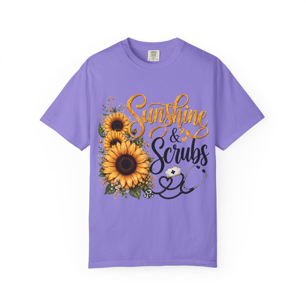 Sunshine and Scrubs Sunflower Nurse T Shirt