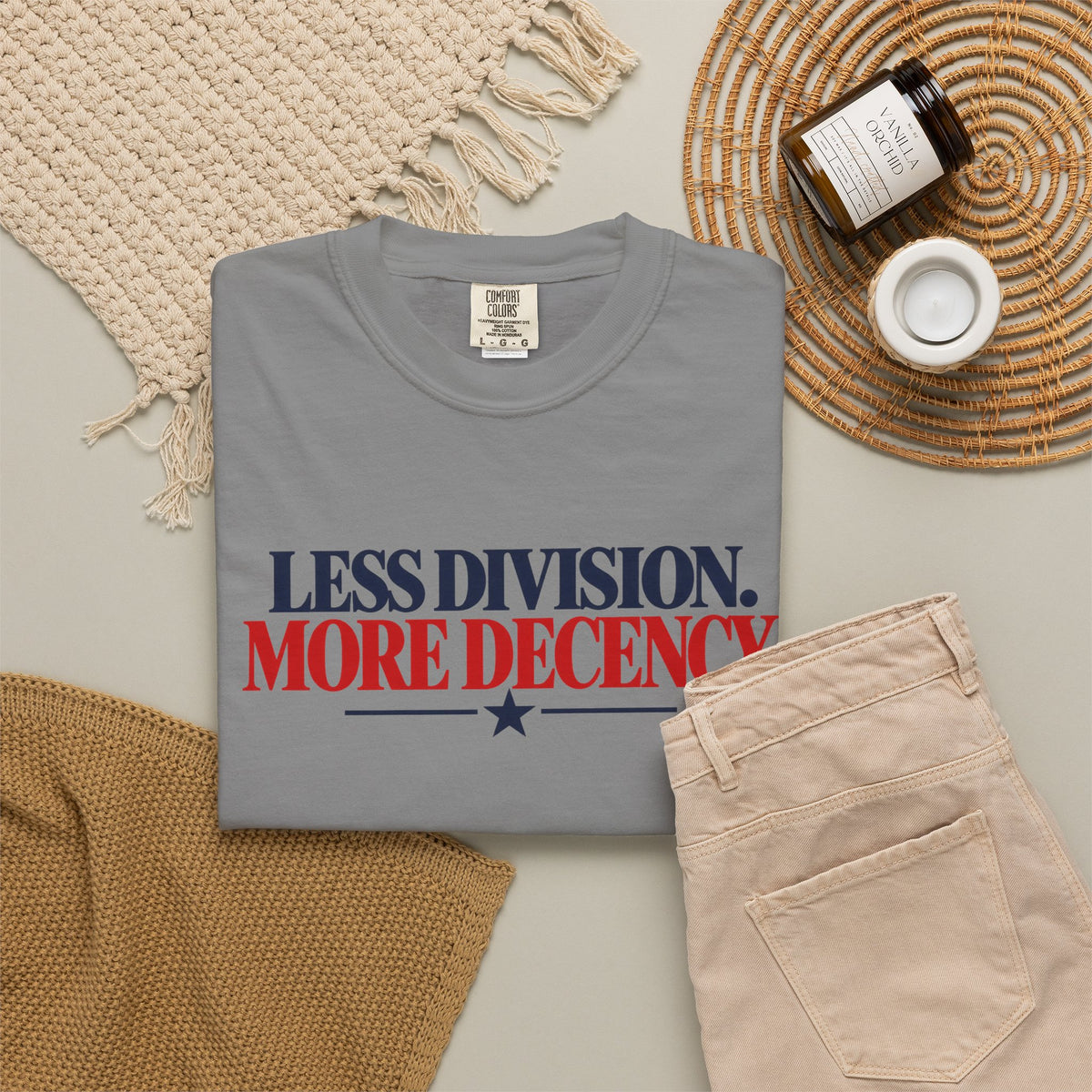 Less Division More Decency Shirt, Kindness Matters Tee, Unity T-Shirt, Comfort Colors Patriotic Shirt, Positive Message Graphic Tee