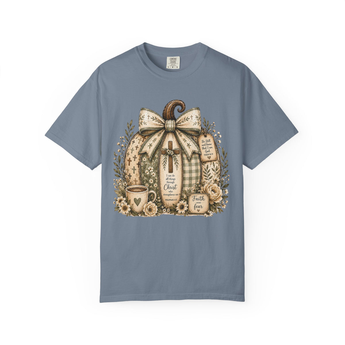 Pumpkin Blessings Tee Rustic Autumn Pumpkin with Grateful Heart Design