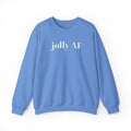 Jolly AF Puff Print Sweatshirt, Funny Christmas Crewneck, Sarcastic Holiday Sweater, Minimalist Christmas Shirt, Gift for Her