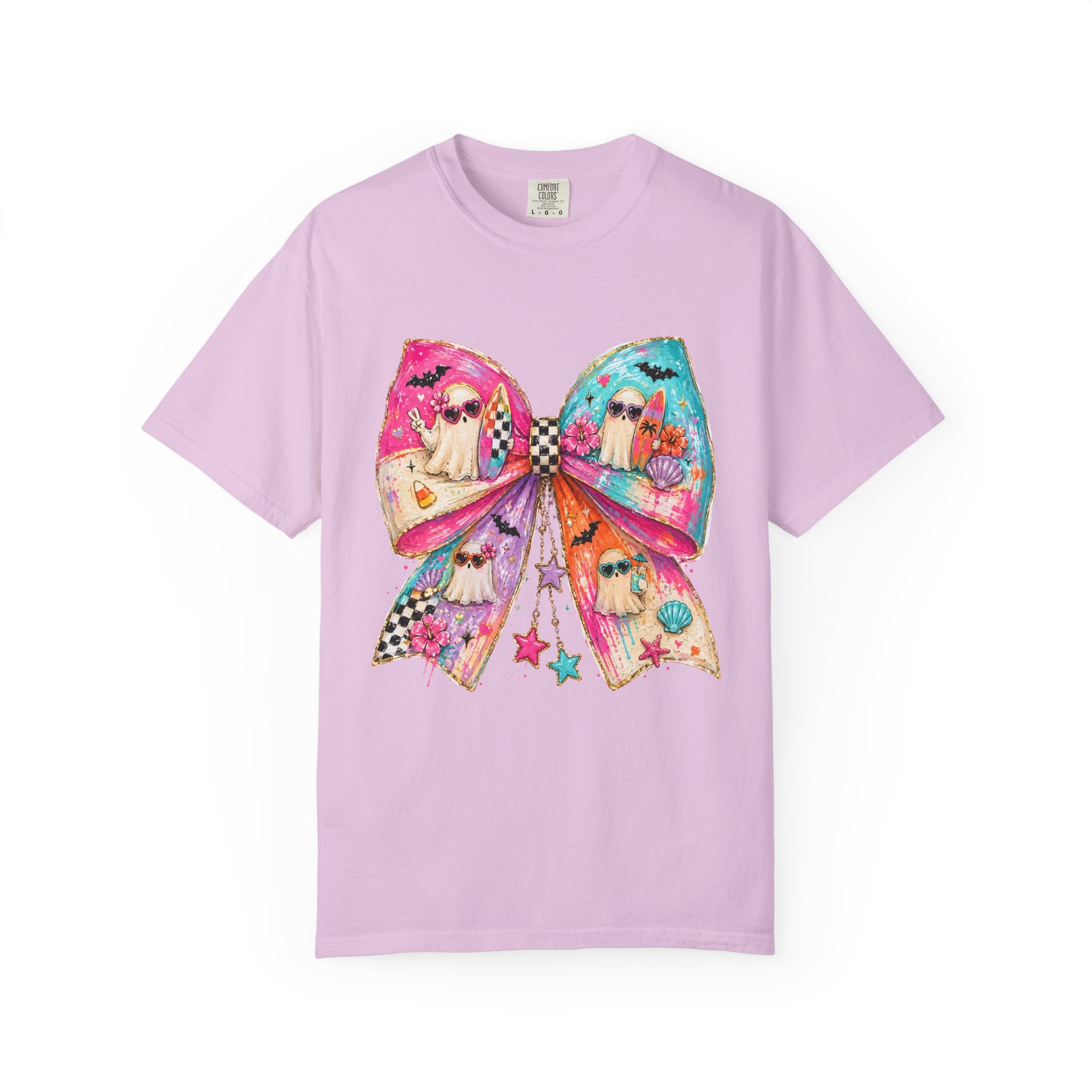 Colorful Bow Graphic T Shirt Cute Rainbow Bow Design
