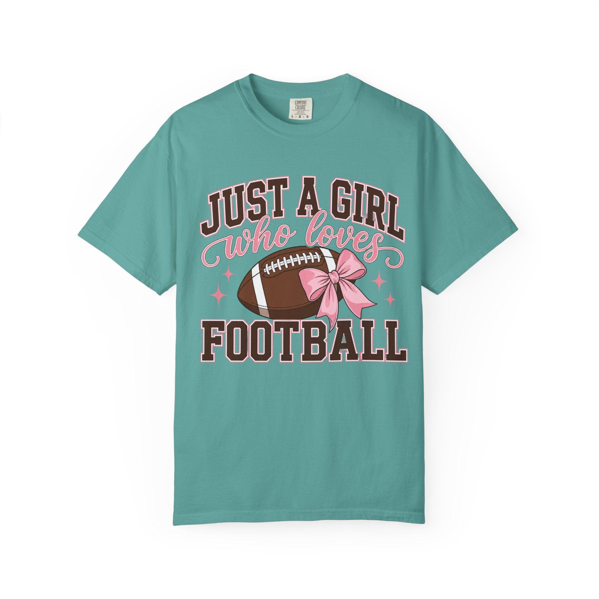Just A Girl Who Loves Football T Shirt Pink Bow Football Tee