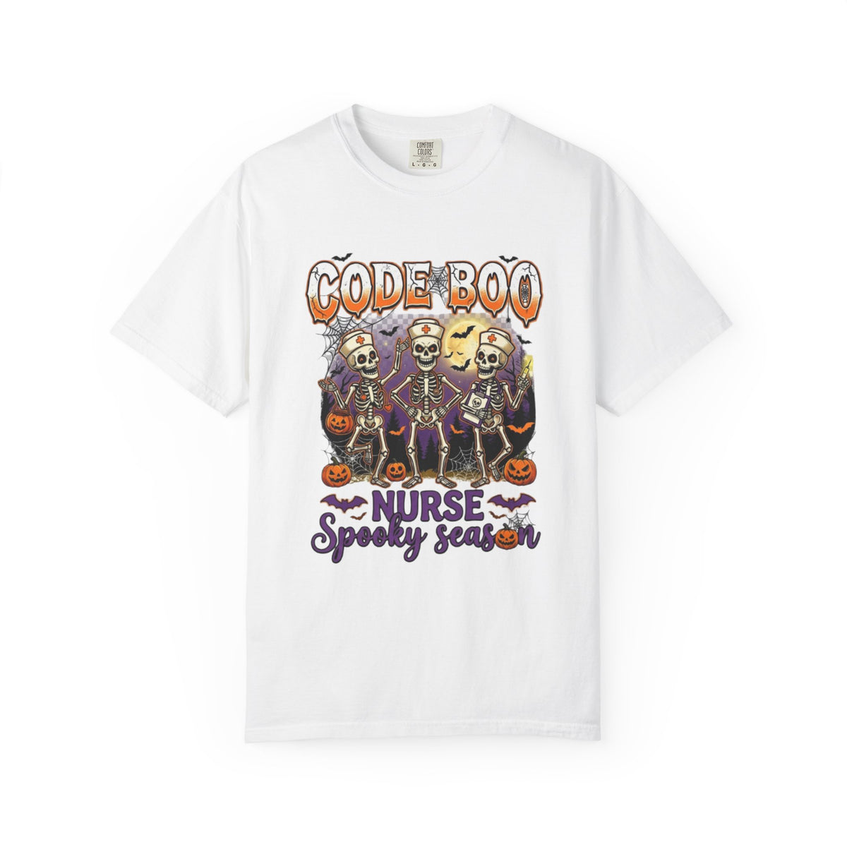 Nurse Code Boo Halloween T‑Shirt Spooky Season Skeletons