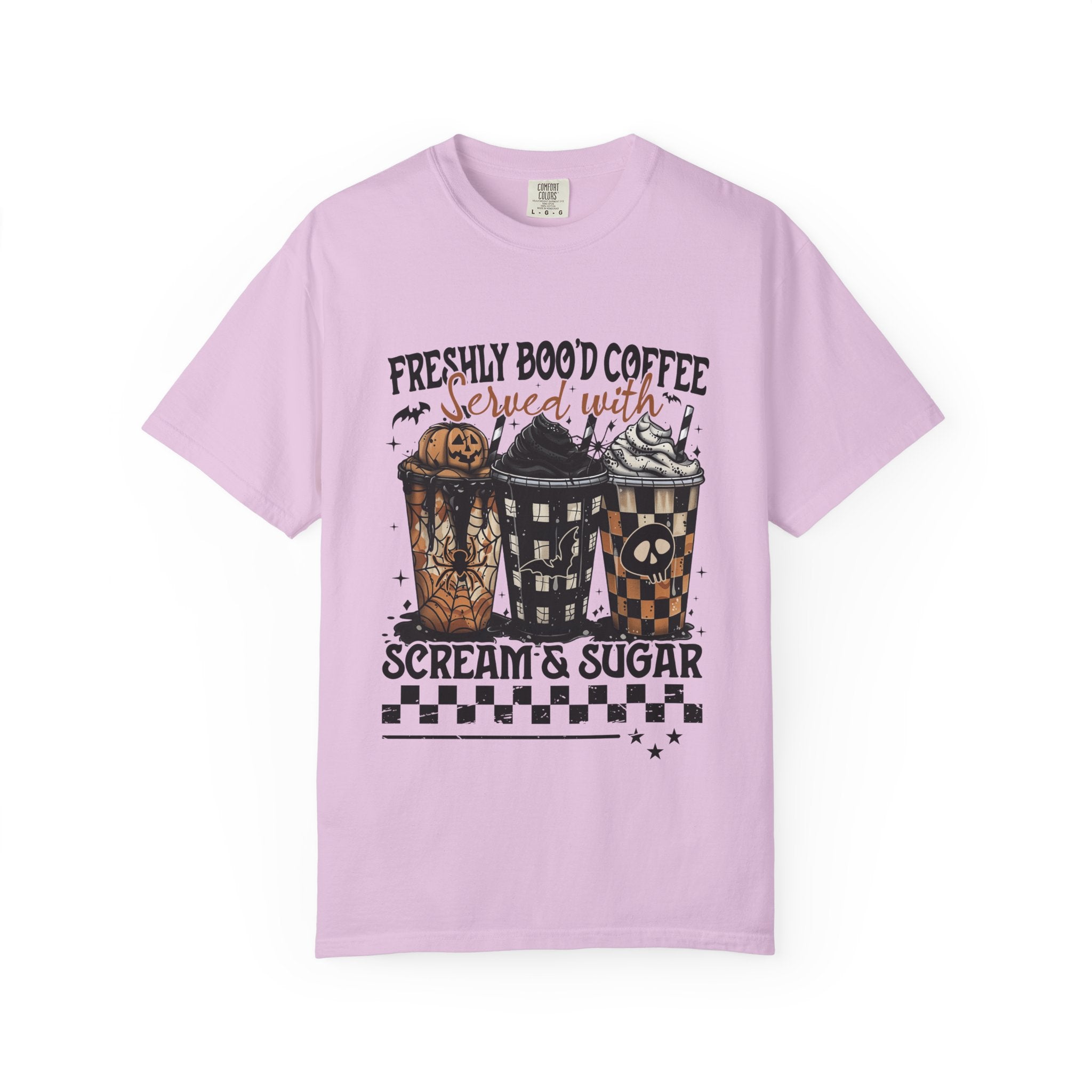 Coffee and Candy Halloween T Shirt Freshly Boo d Coffee Served with Scream and Sugar