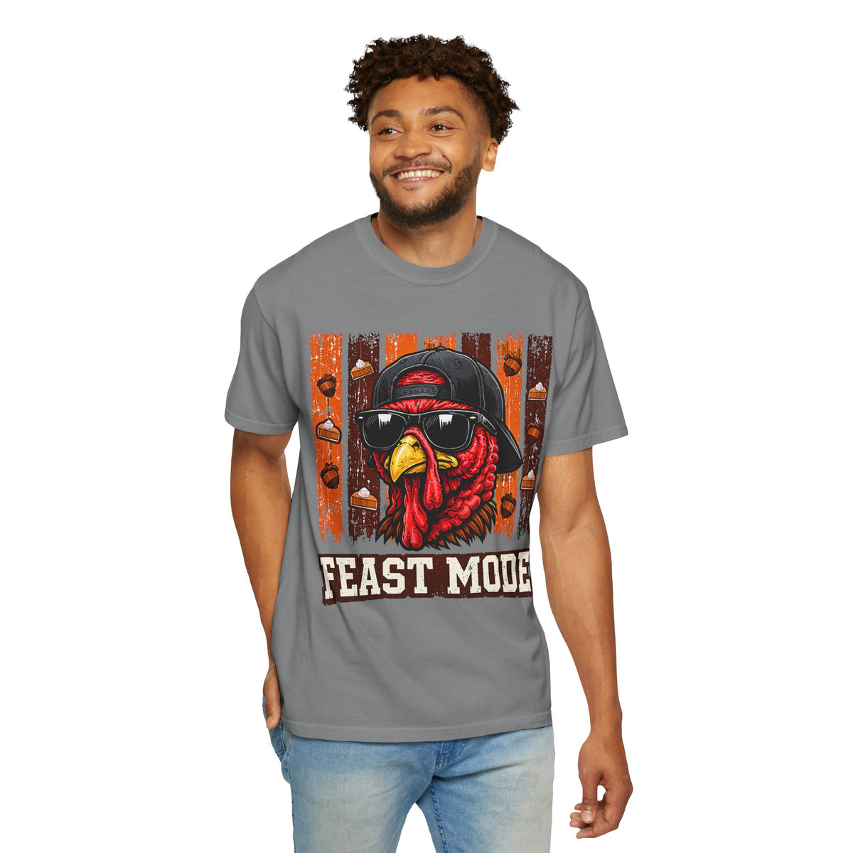 Feast Mode Turkey Tee Shirt Funny Thanksgiving Graphic Tee