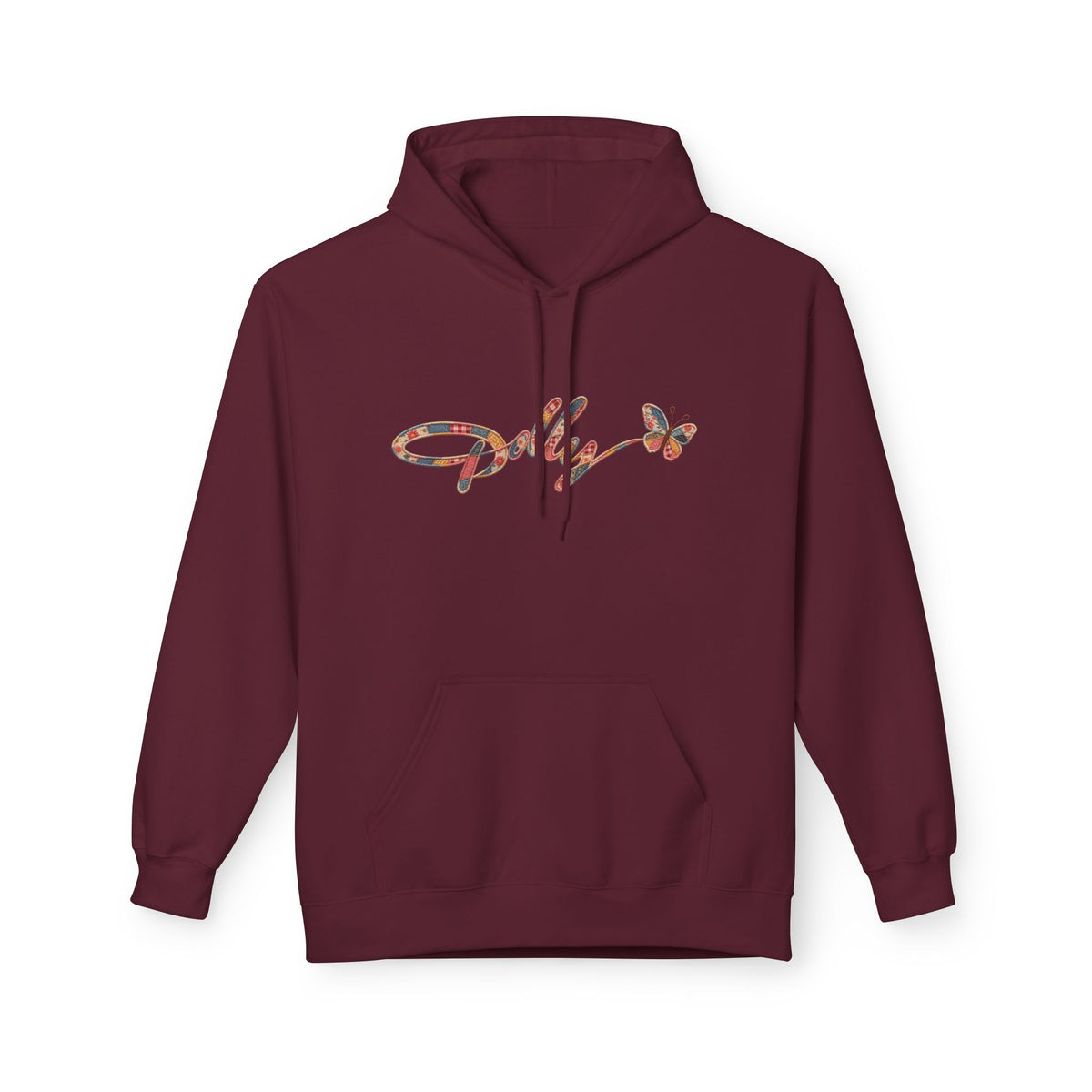Dolly Patchwork Script Hoodie Womens Butterfly Signature Pullover