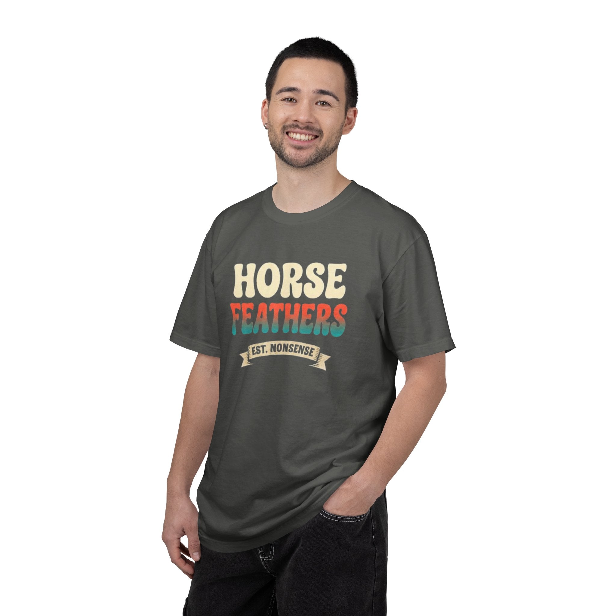 Horse Feathers Graphic T-Shirt Vintage Retro Logo Tee