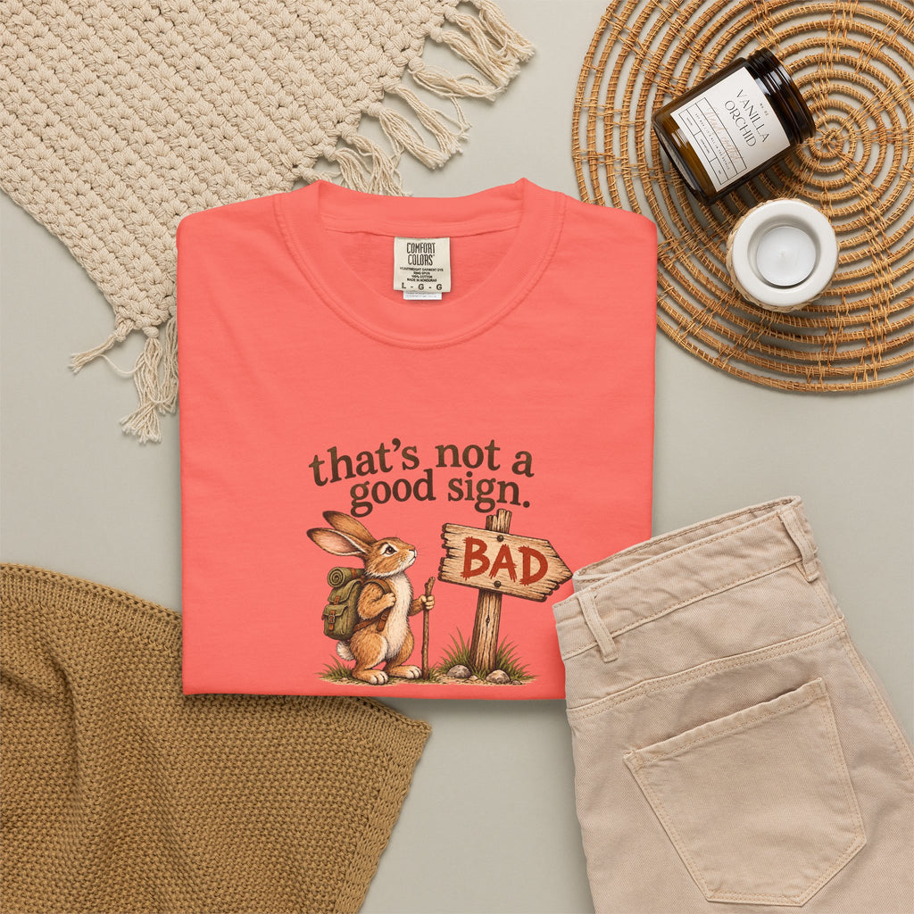 Thats Not a Good Sign bunny hikers mugshot Tee Shirt Funny hiking rabbit tee