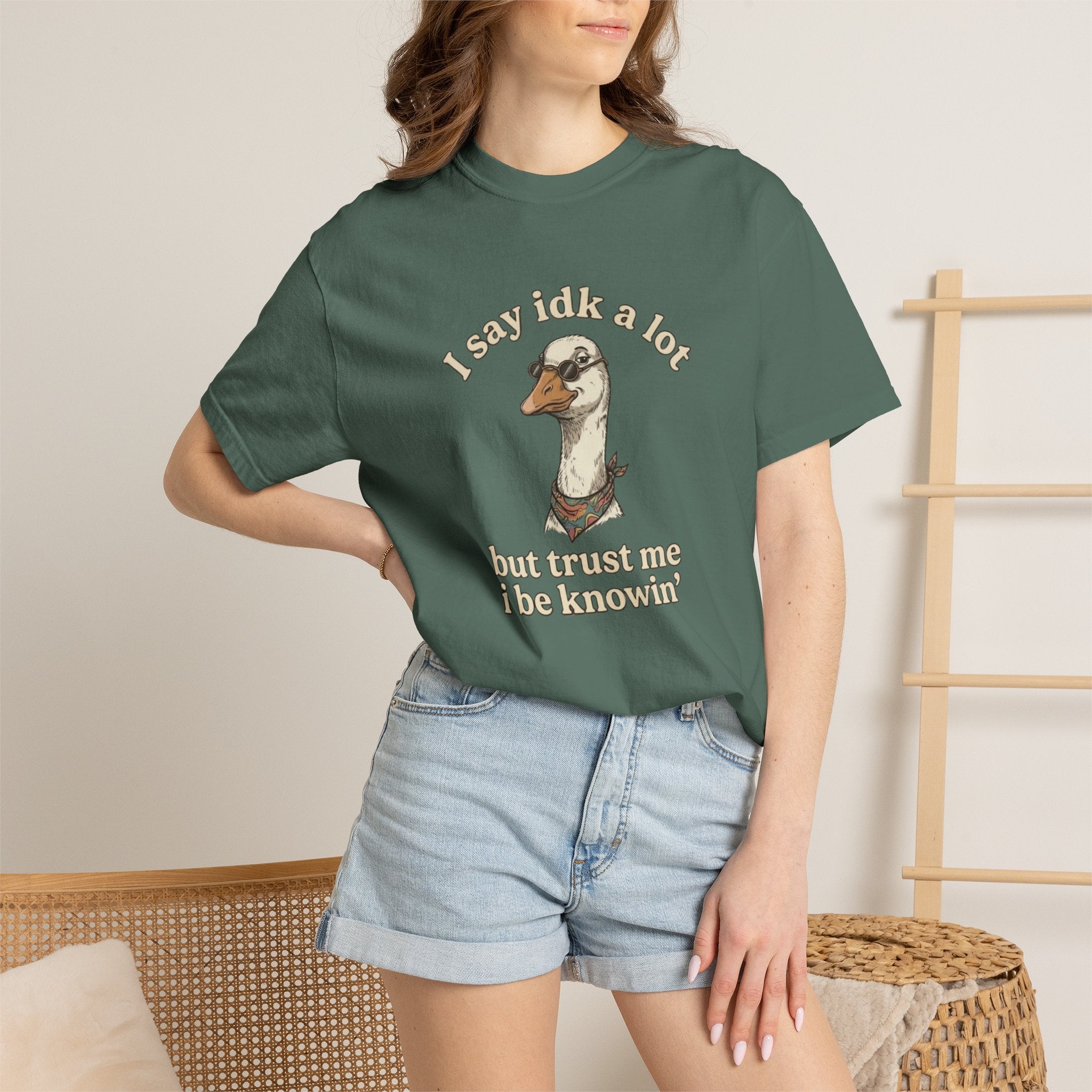 Funny Goose T Shirt Say Idk a Lot But Trust Me I Be knowin Graphic Tee