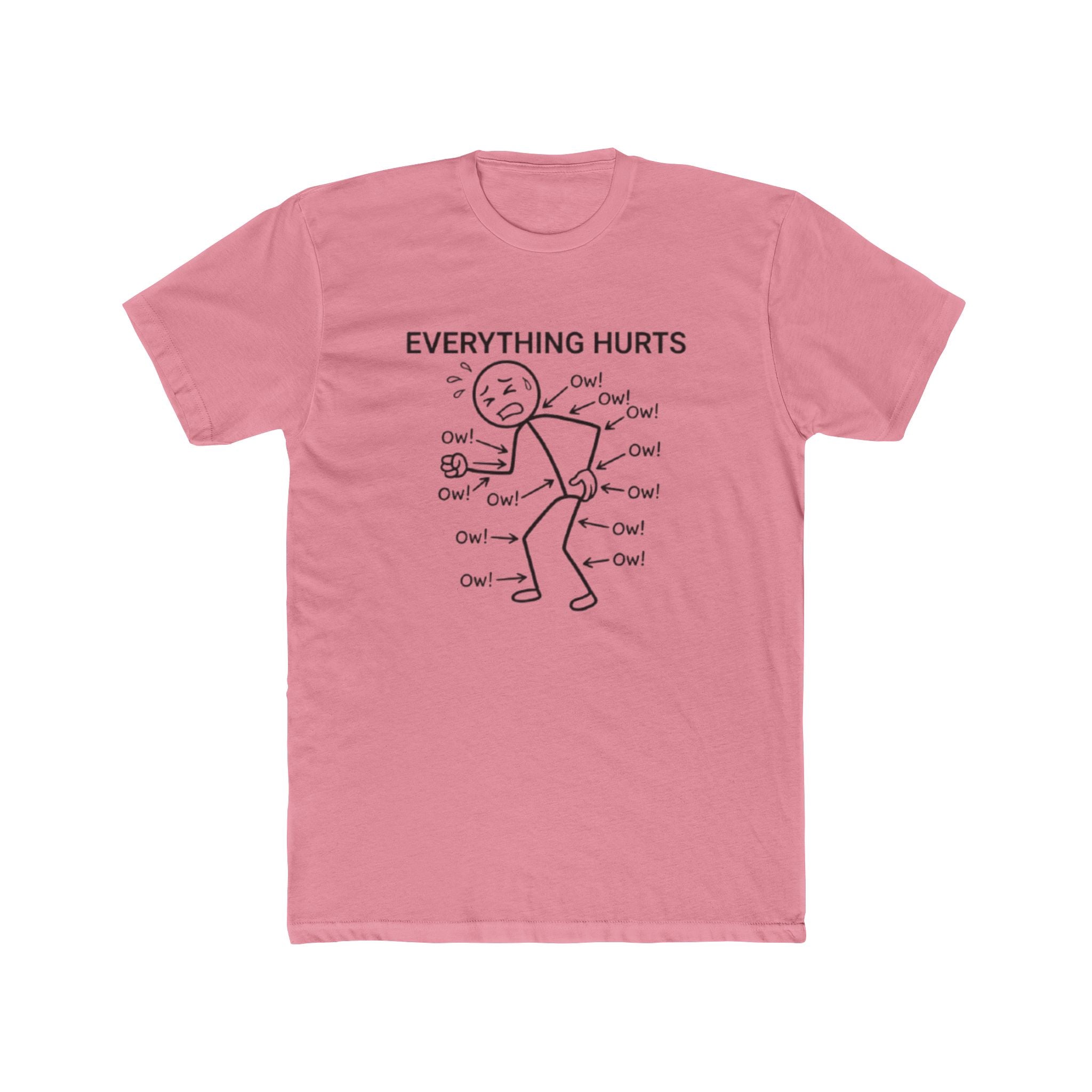 Everything Hurts Stick Figure T Shirt Funny Pain Relatable Tee