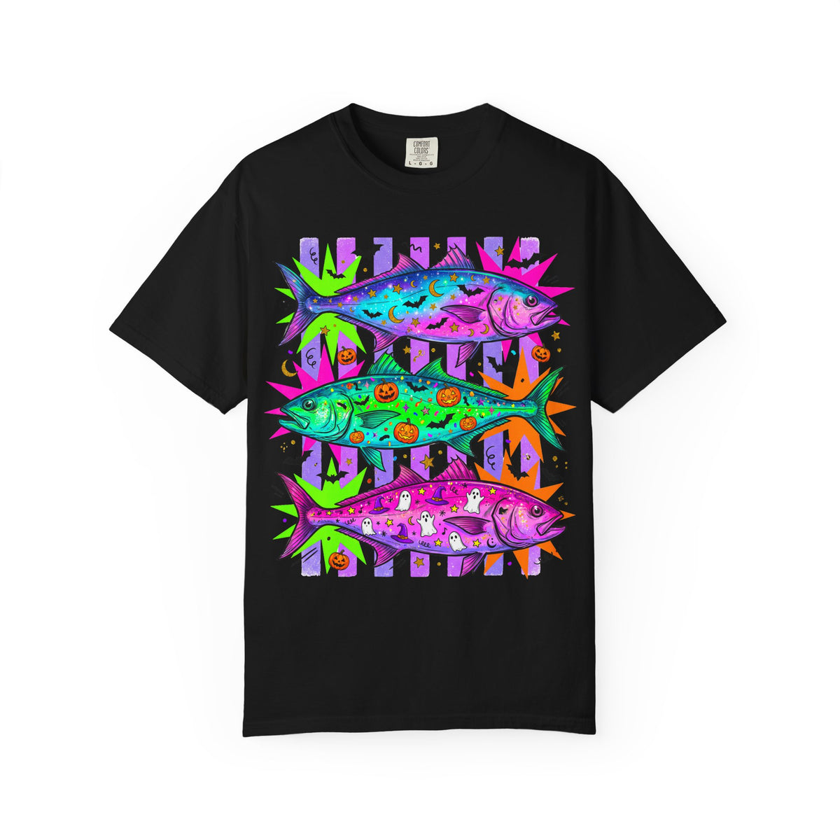 Bright Halloween Tropical Mackerel T-Shirt — Colorful Surf & Beach Fish Graphic Tee