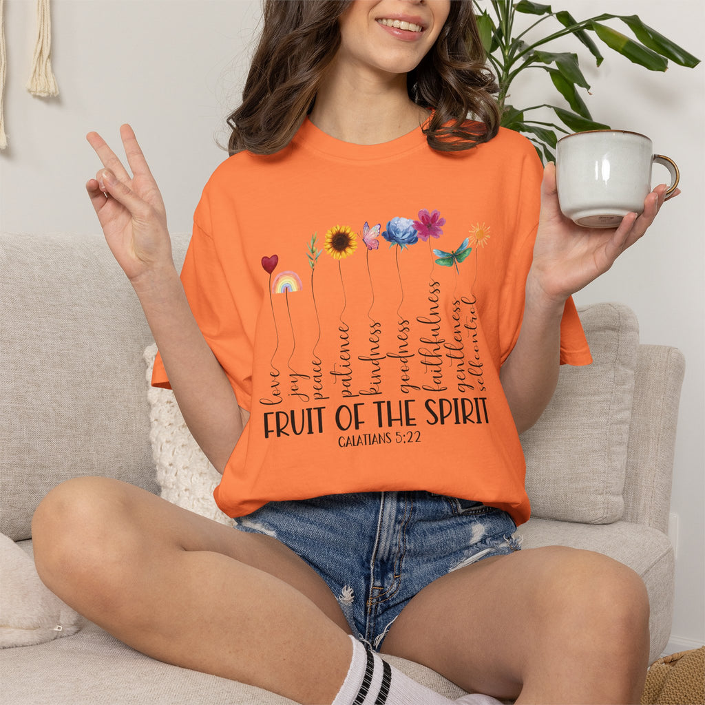 Fruit of the Spirit Floral Tee shirt | Galatians 5:22 Scripture Tee