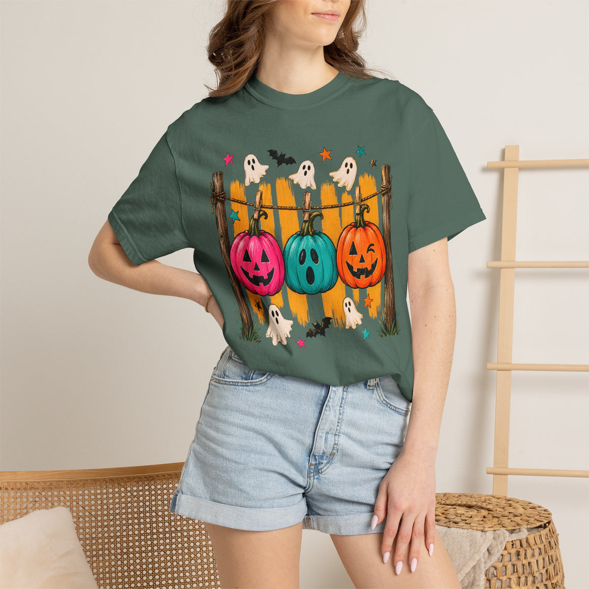 Halloween Pumpkins and Ghosts T Shirt Cute Jack O Lantern Halloween Tee