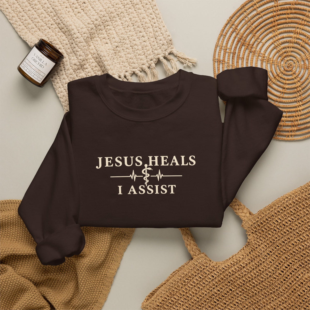 Jesus Heals I Assist Sweatshirt, Christian Nurse Gift, Faith Based Medical Crewneck, Healthcare Worker Gift, Nurse Appreciation