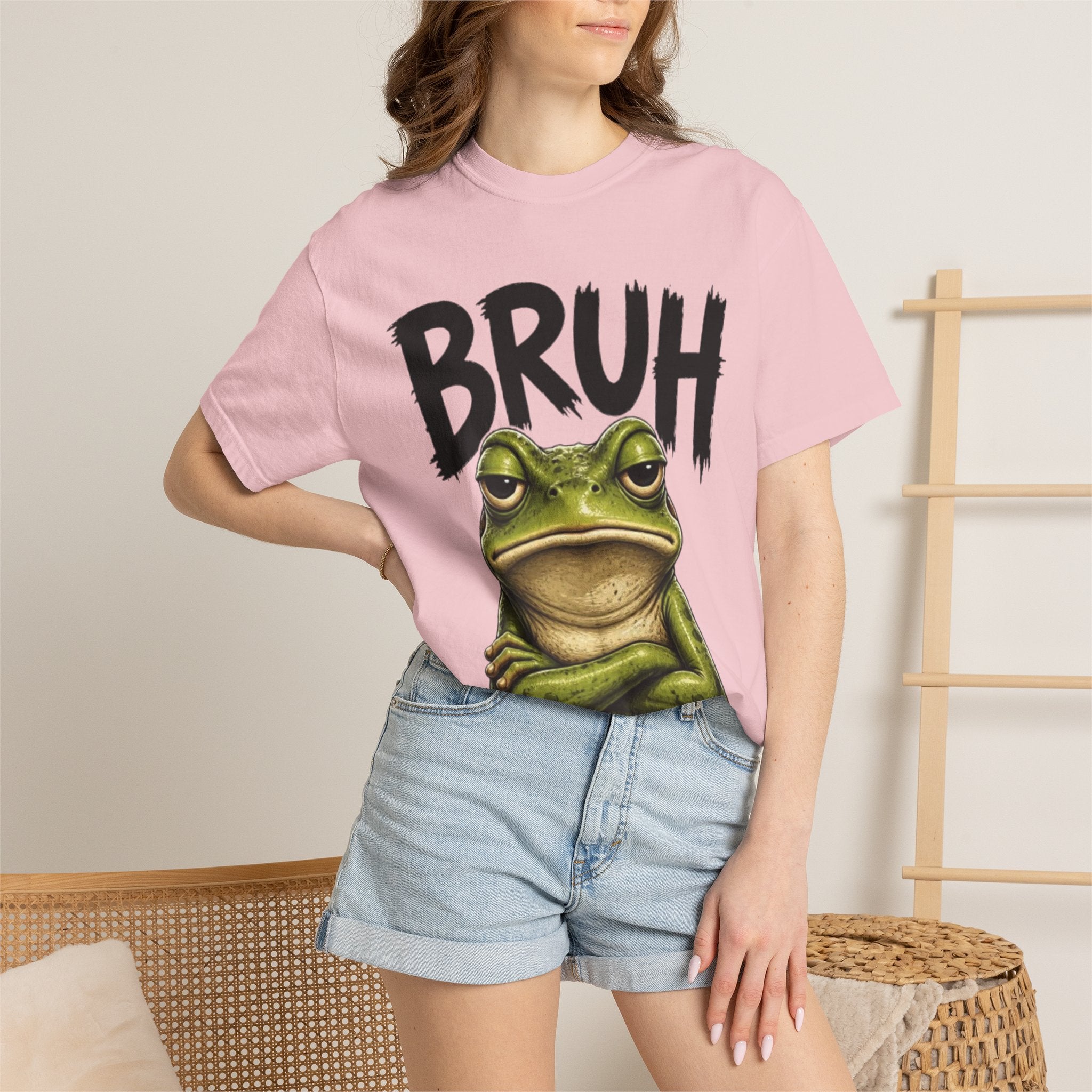 Bruh Frog T-Shirt Funny Grumpy Frog Graphic Tee