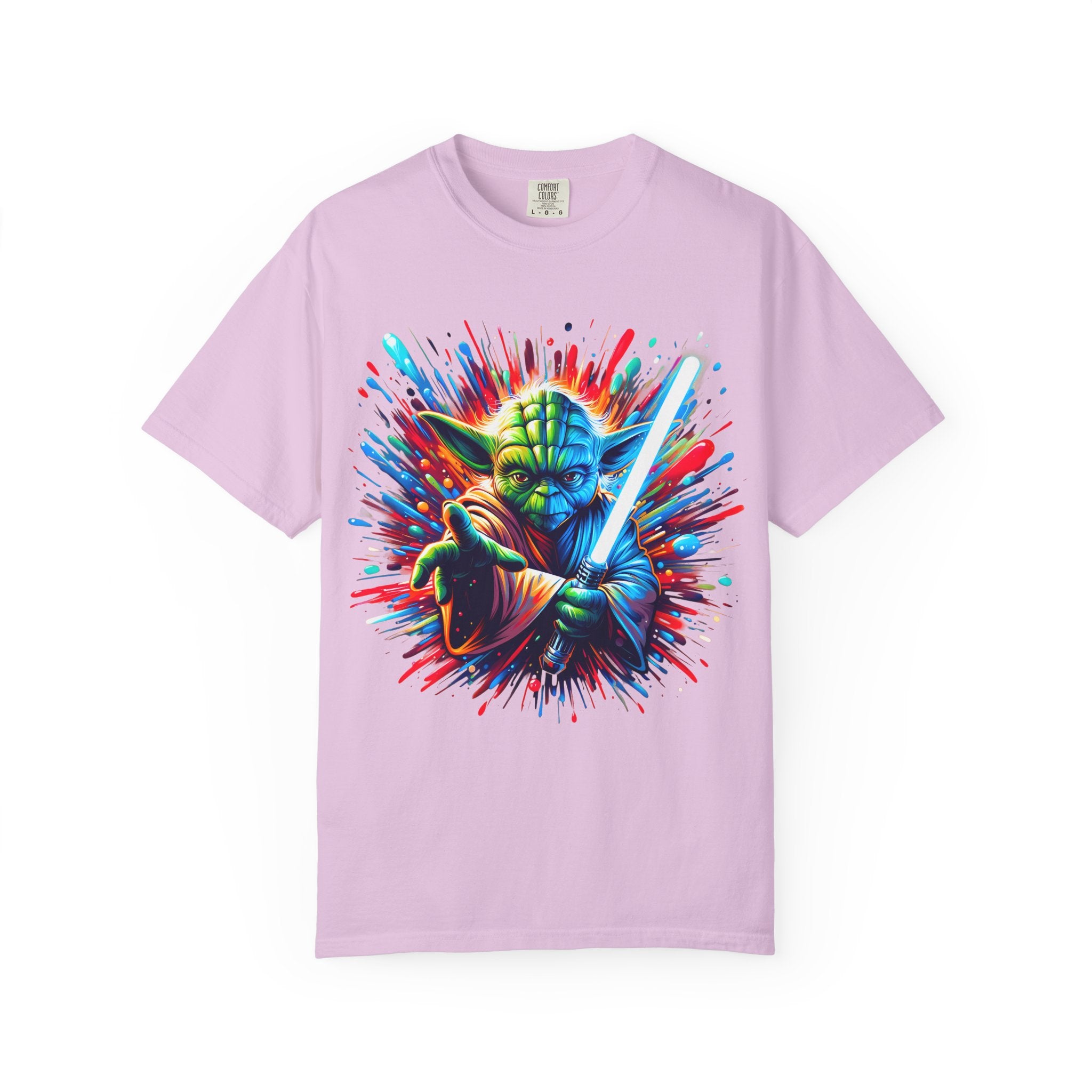 Yoda Neon Splash T Shirt Colorful Jedi Lightsaber Tee