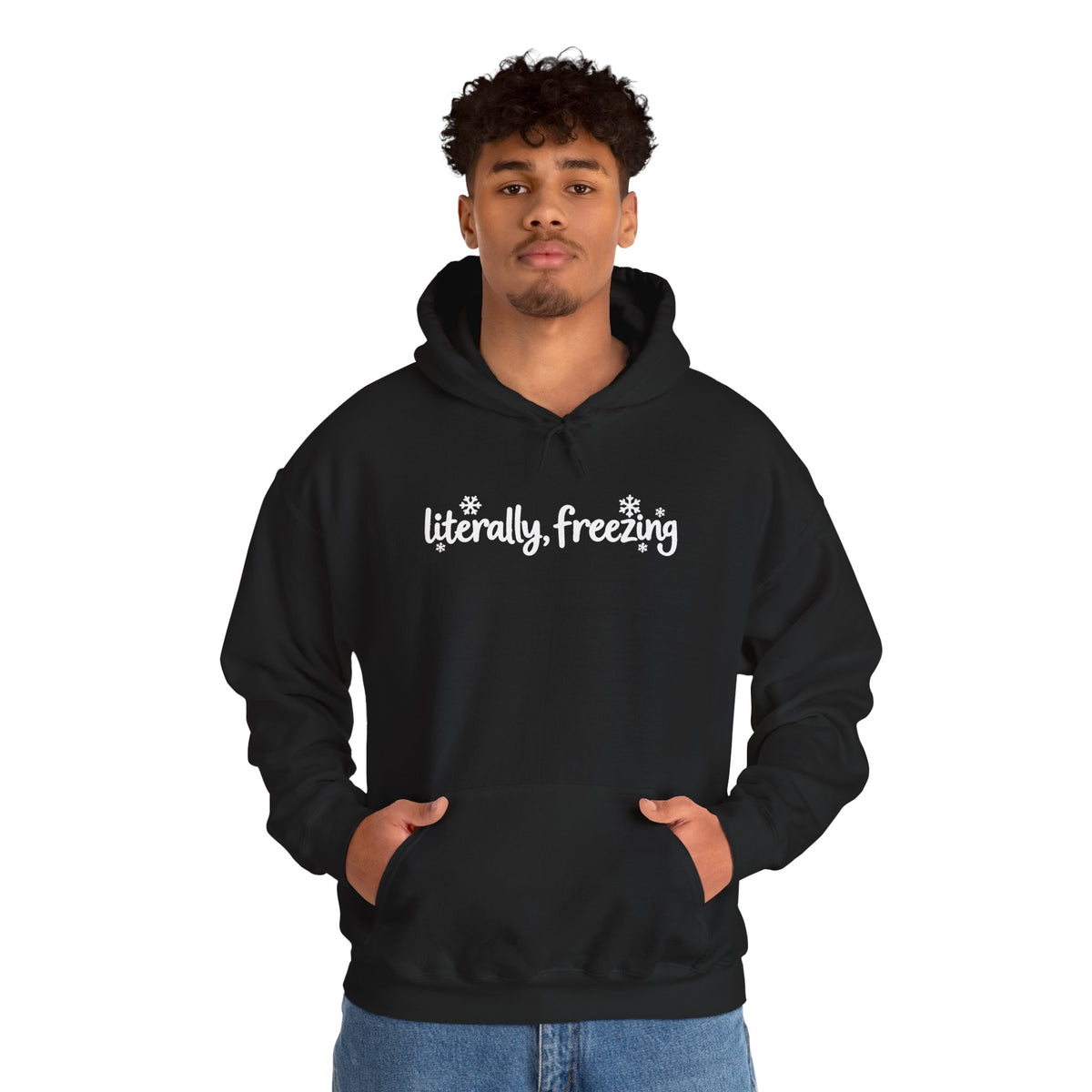 Literally Freezing Hoodie, Funny Winter Sweatshirt, Cute Snowflake Shirt, Cozy Winter Outfit, Minimalist Winter Hoodie, Cold Weather Gift