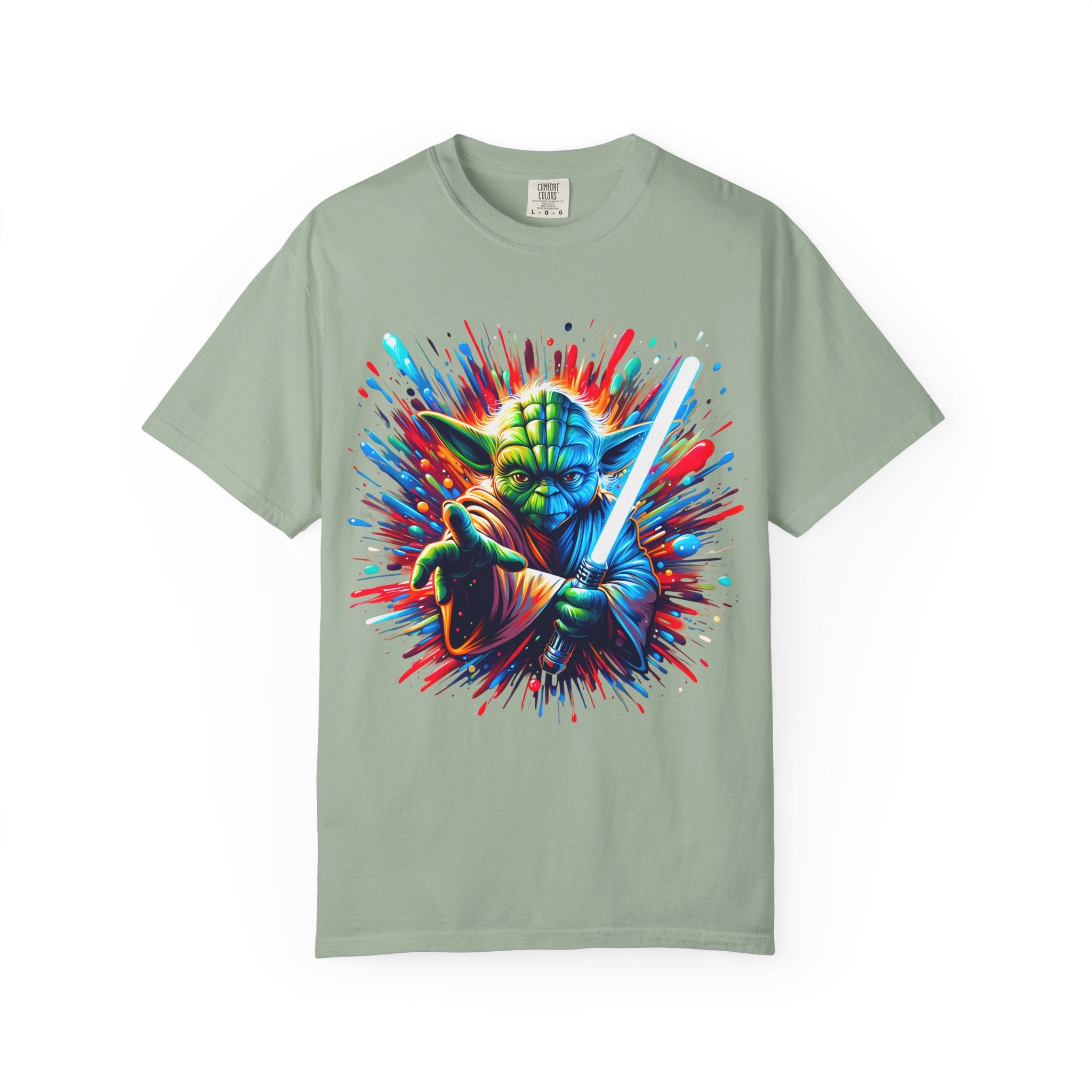 Yoda Neon Splash T Shirt Colorful Jedi Lightsaber Tee