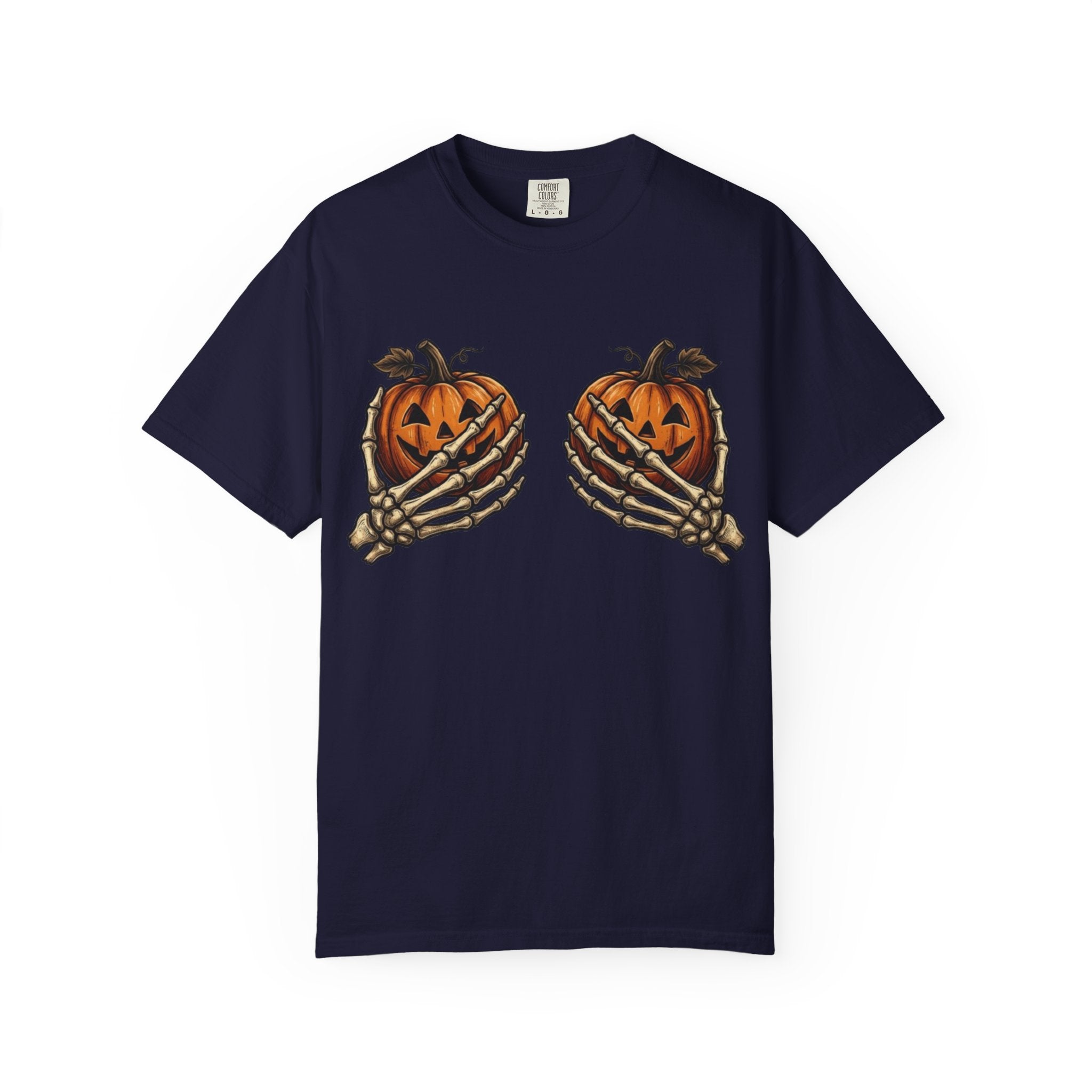 Pumpkin Heart Tee Skeleton Hands Holding Jack o Lanterns Halloween T Shirt