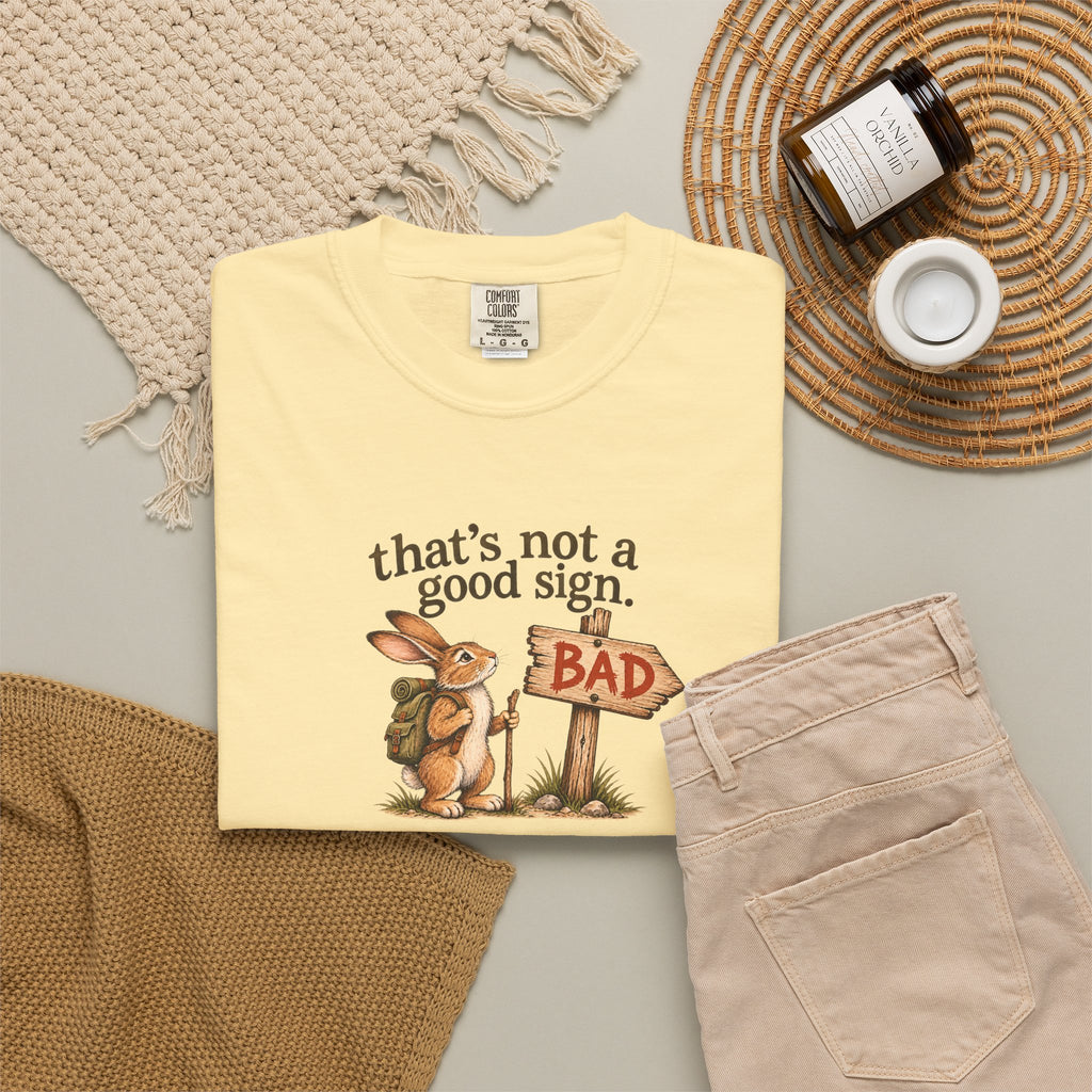Thats Not a Good Sign bunny hikers mugshot Tee Shirt Funny hiking rabbit tee