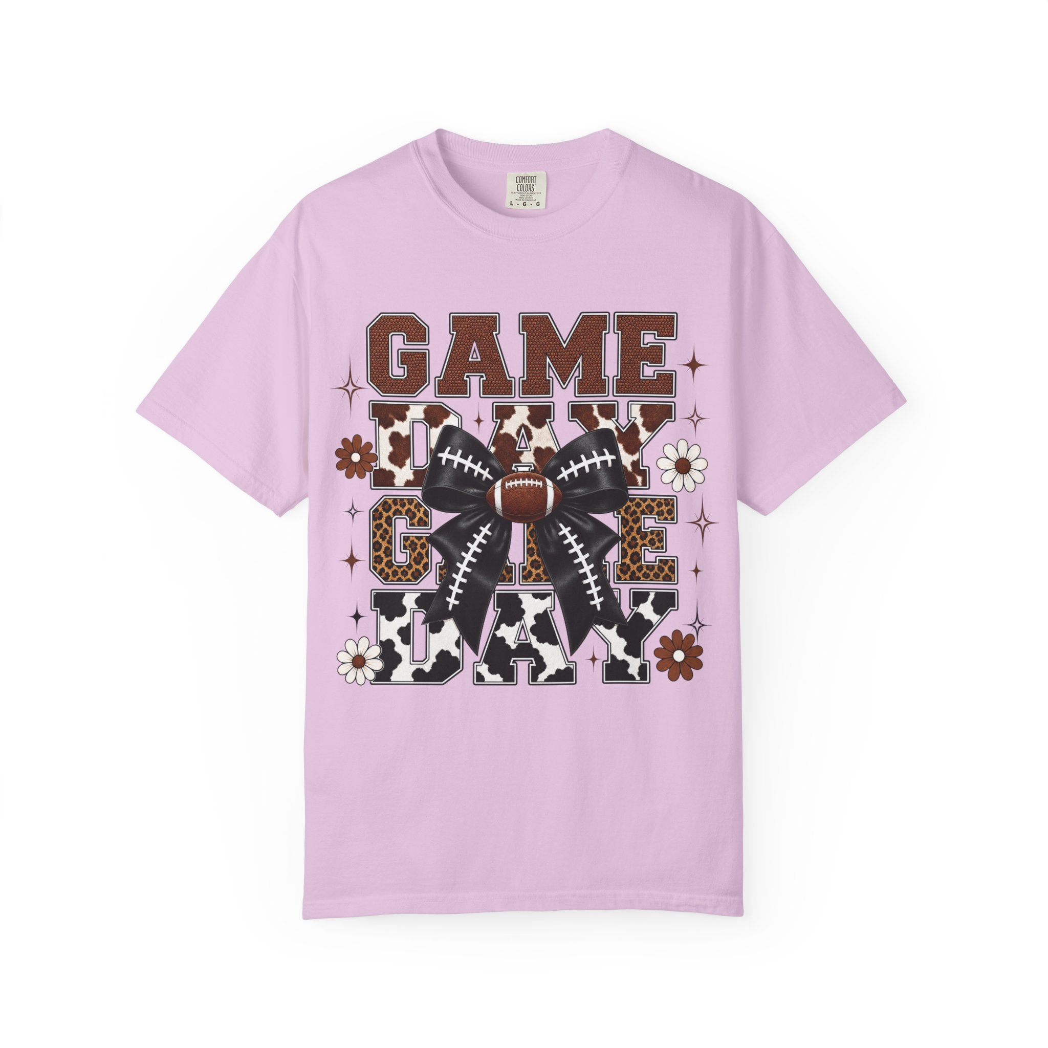 Game Day Football T Shirt Retro Bow and Floral Tailgate Tee