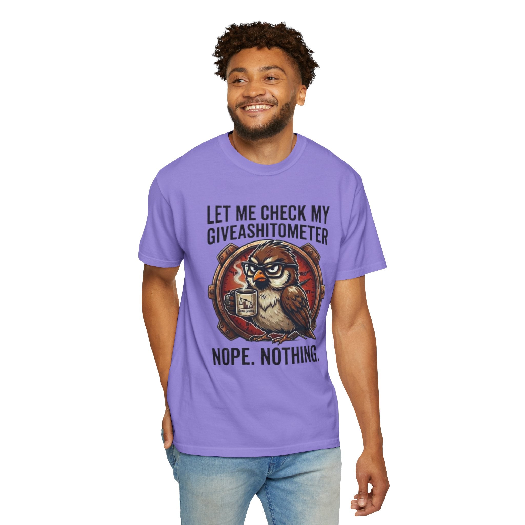 Let Me Check My Giveashitometer TShirt Funny Owl Graphic Tee