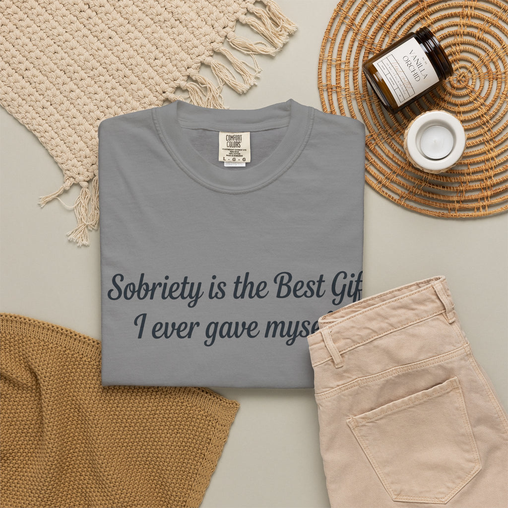 Sobriety Is the Best Gift Tee Inspirational Recovery T Shirt Personalize with how many months or years