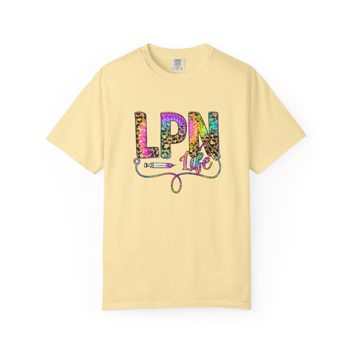 LPN Life T Shirt Colorful Leopard Stethoscope Nursing Tee