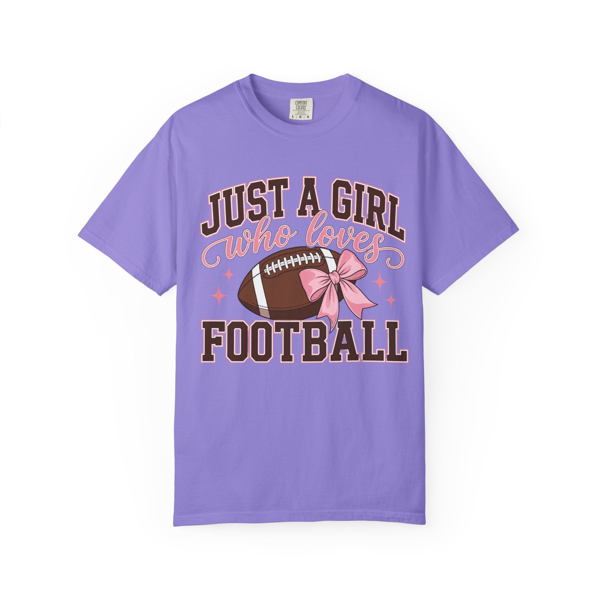 Just A Girl Who Loves Football T Shirt Pink Bow Football Tee