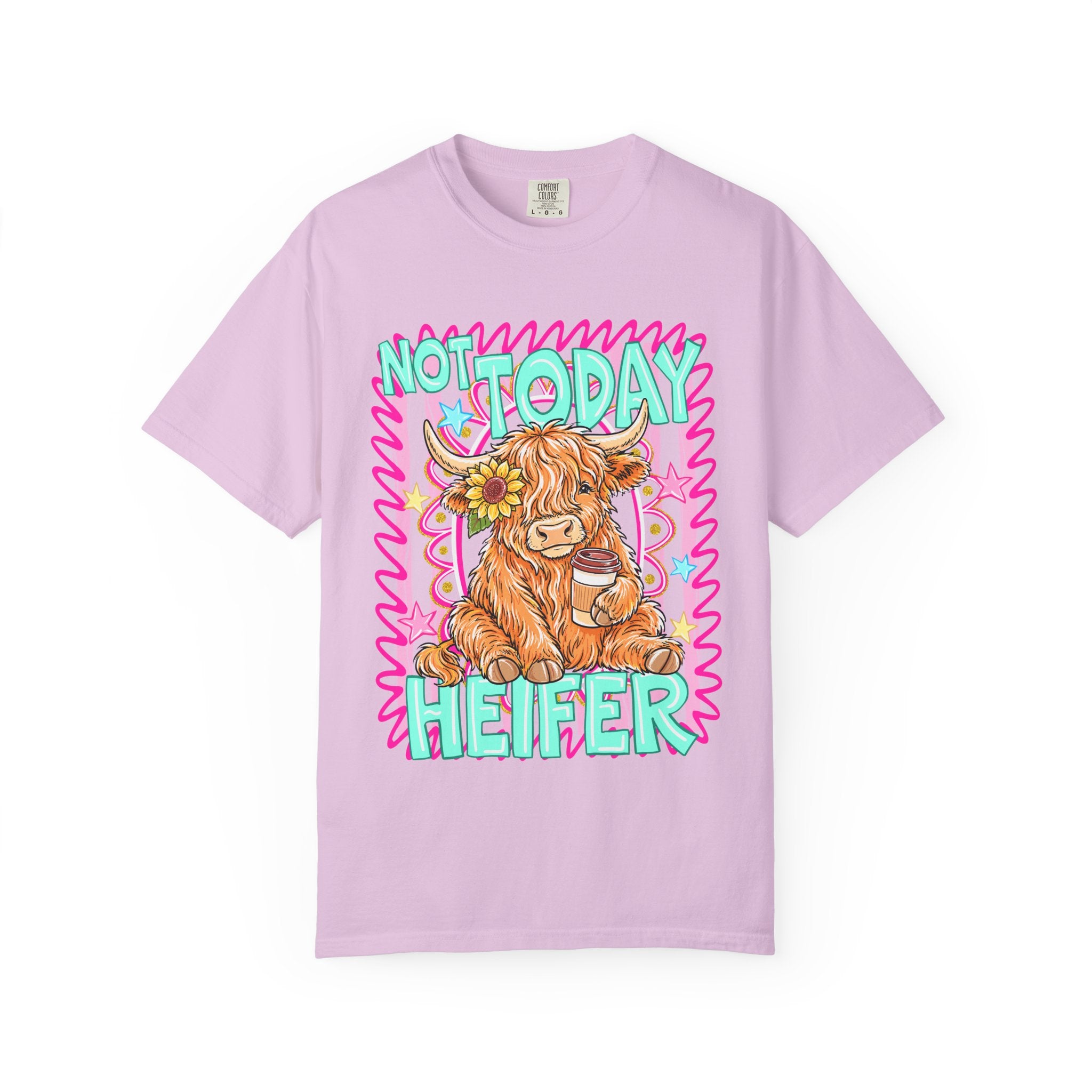 Not Today Heifer T Shirt Cute Highland Cow Graphic Tee
