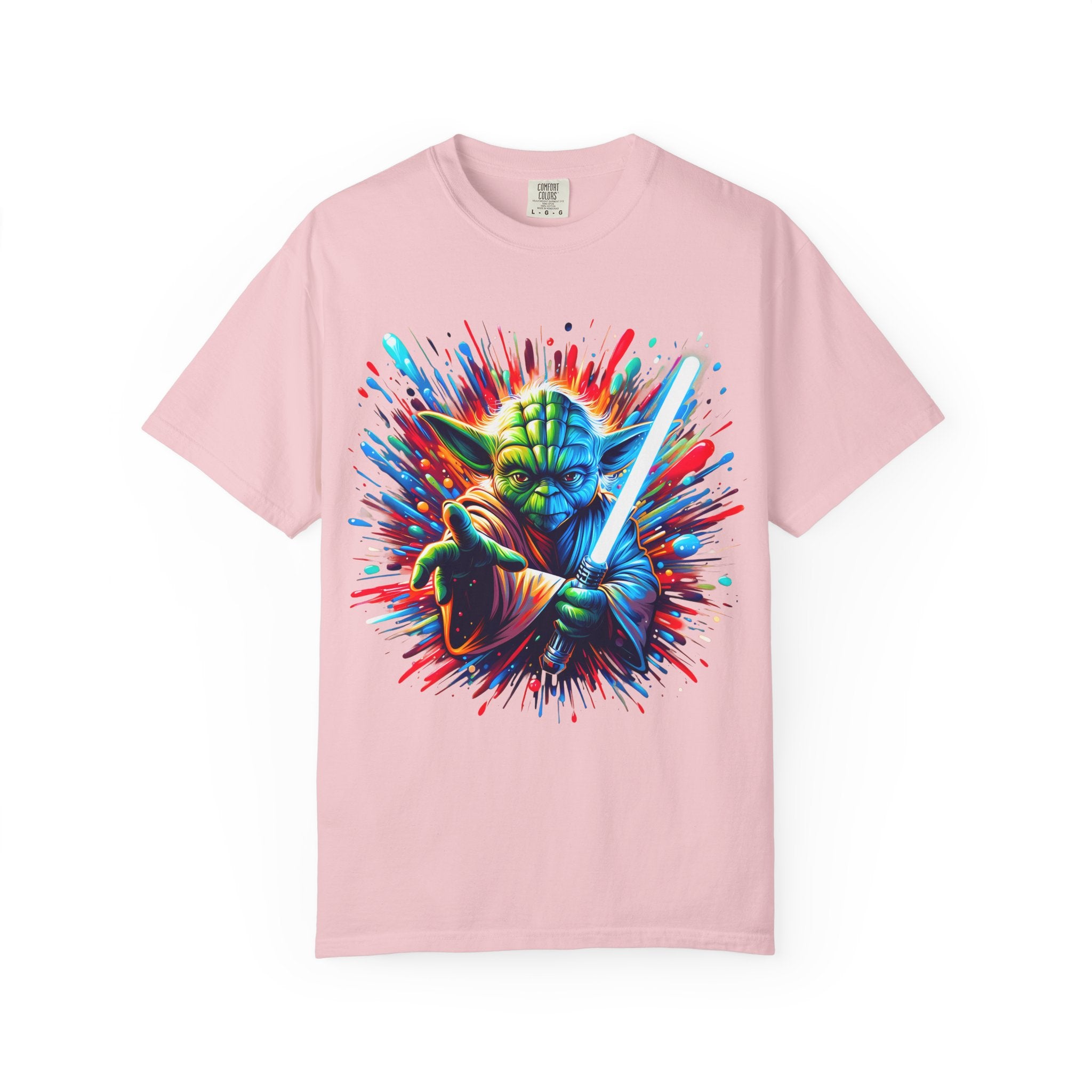 Yoda Neon Splash T Shirt Colorful Jedi Lightsaber Tee