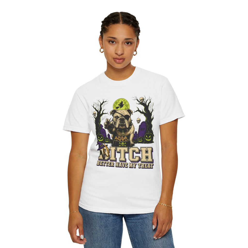 Halloween Bulldog T Shirt Bitch Better Have My Treat Spooky Costume Tee
