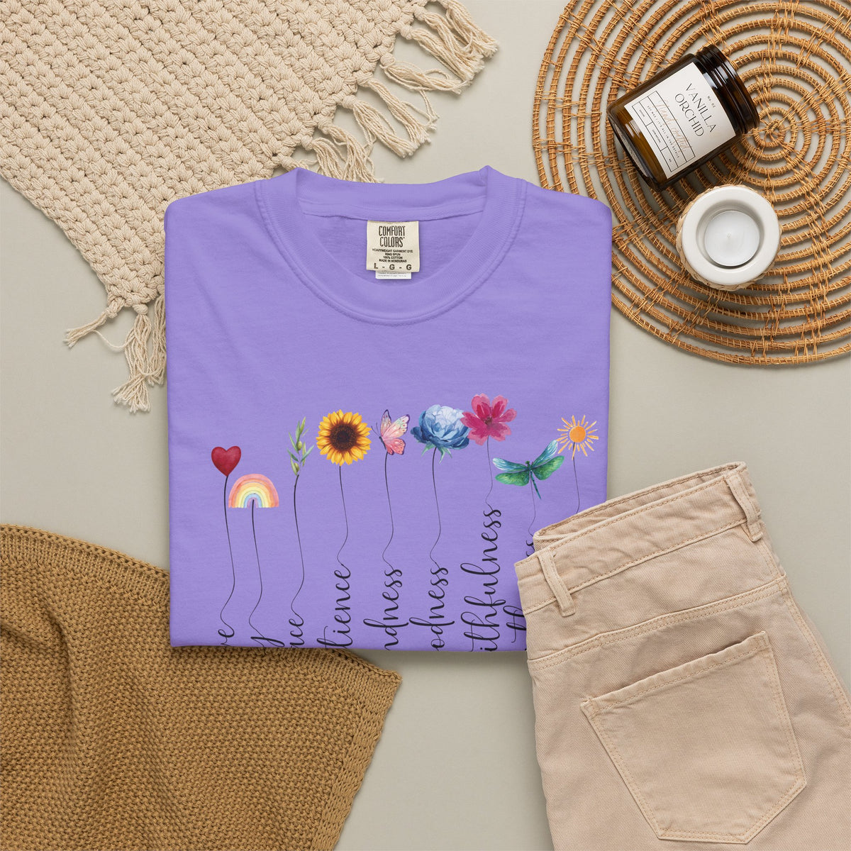 Fruit of the Spirit Floral Tee shirt | Galatians 5:22 Scripture Tee