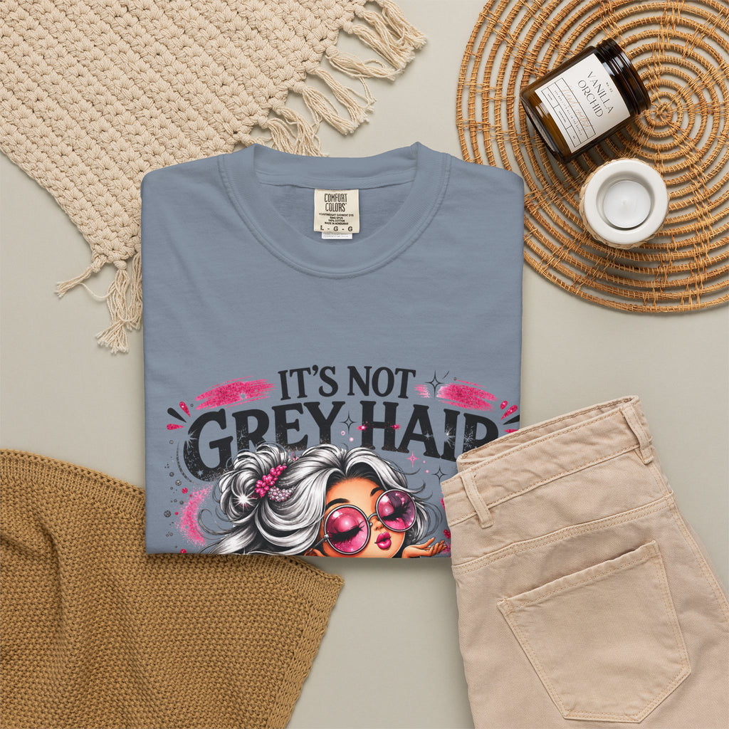 T-Shirt Its Not Grey Hair Its Wisdom Glitter Graphic Tee