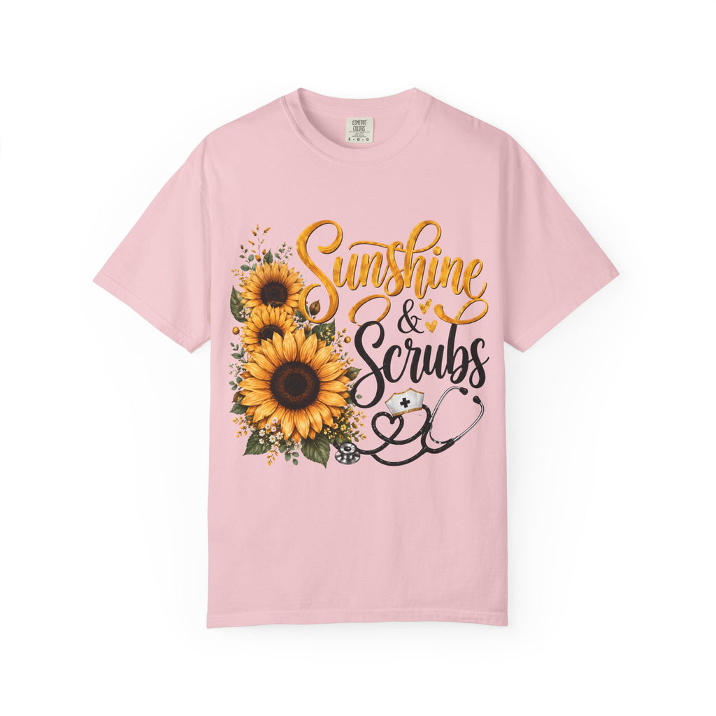 Sunshine and Scrubs Sunflower Nurse T Shirt