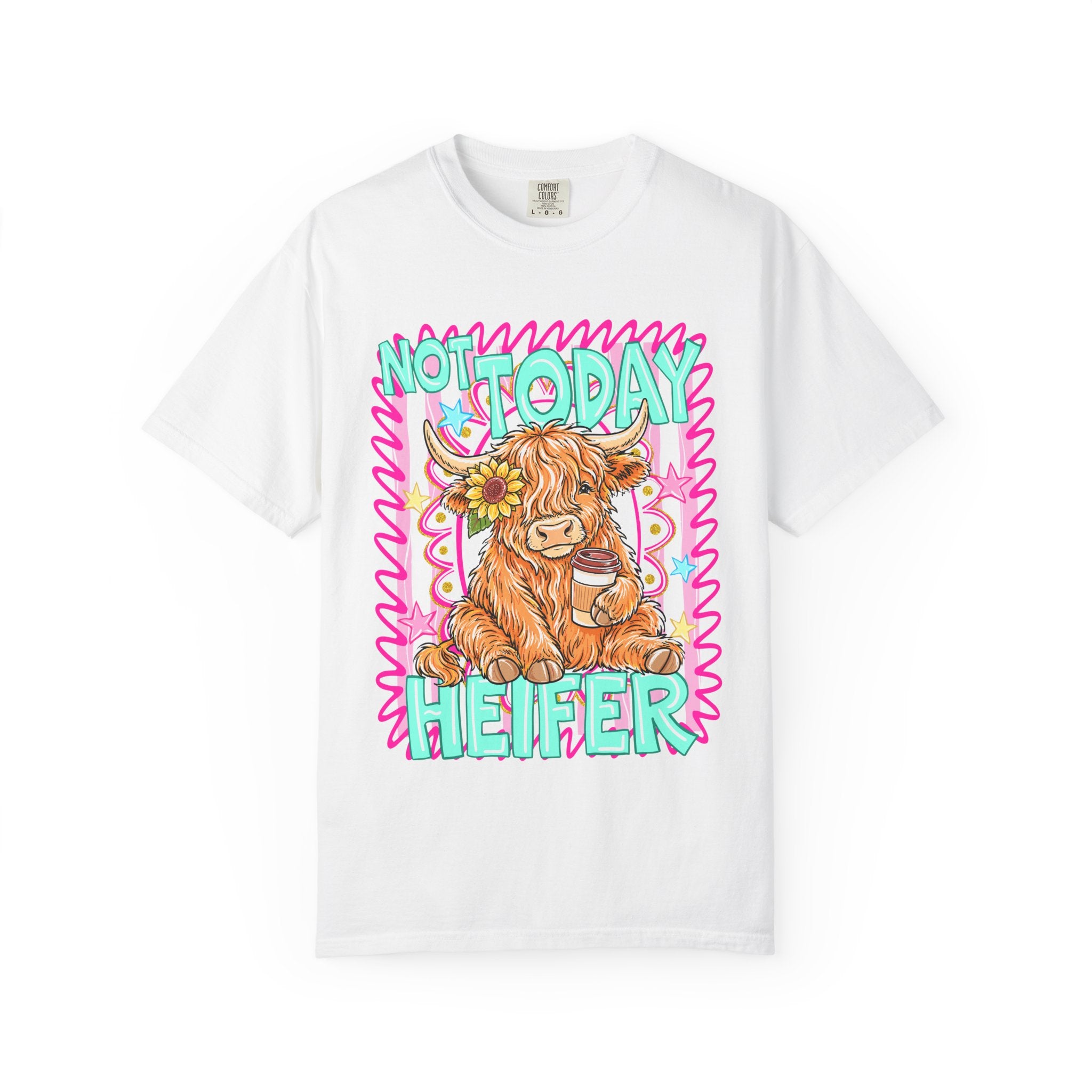 Not Today Heifer T Shirt Cute Highland Cow Graphic Tee