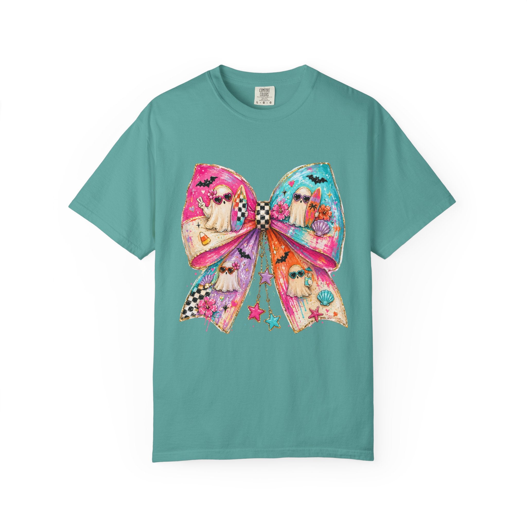 Colorful Bow Graphic T Shirt Cute Rainbow Bow Design
