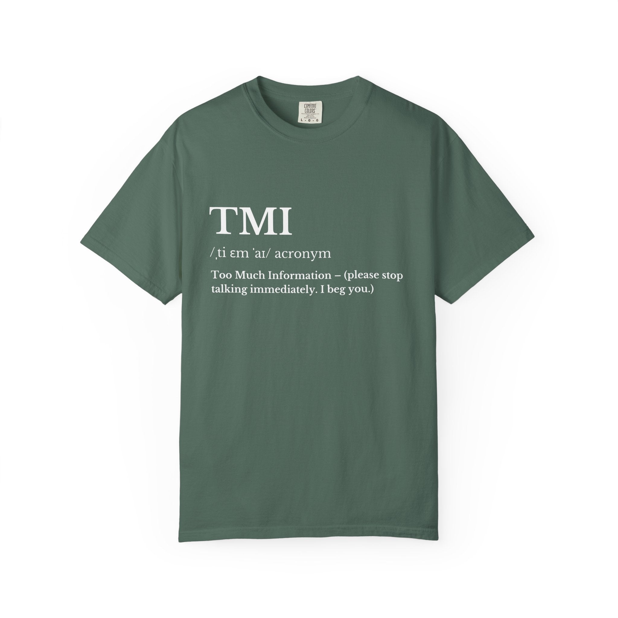 T Shirt TMI Definition Graphic Tee Too Much Information, Funny Introvert Shirt