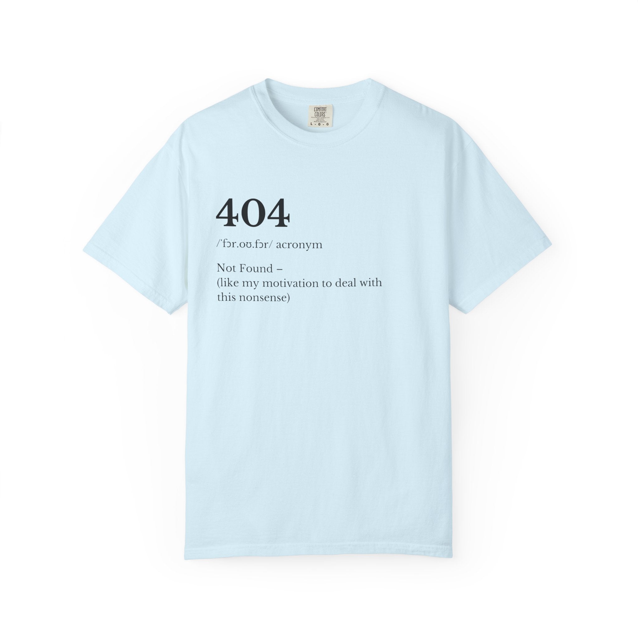 404 Not Found Definition Tee Minimalist Tech Humor T Shirt
