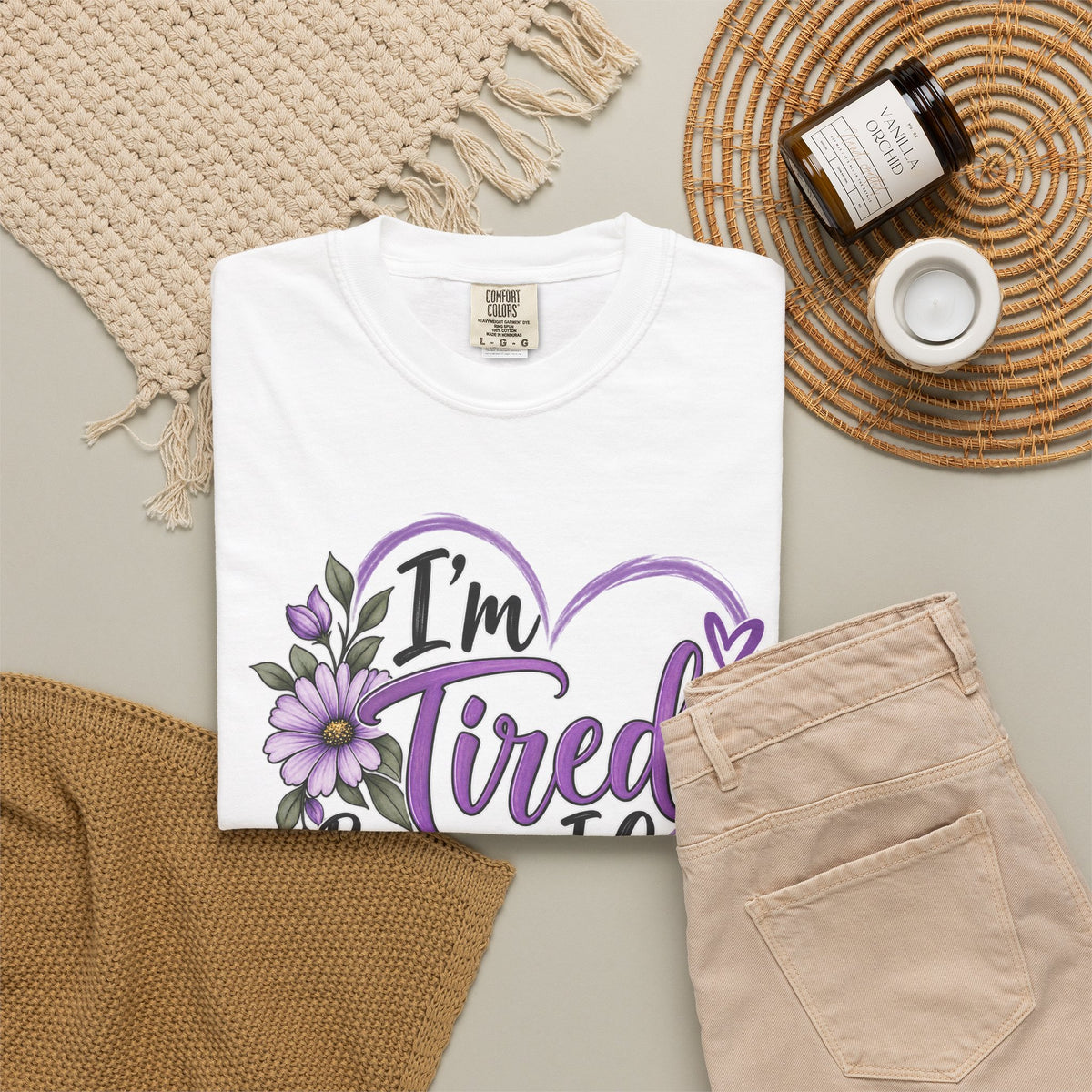 Im Tired Because I Care floral heart T Shirt Caregiver tee