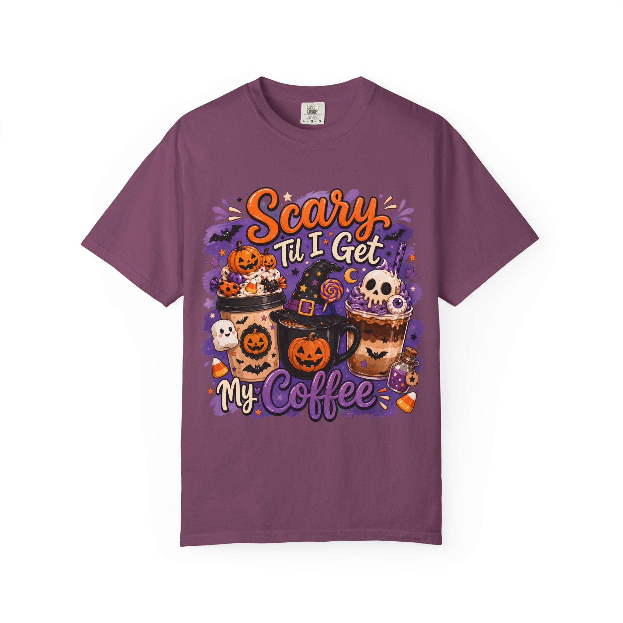 Halloween Coffee T Shirt Scary Til I Get My Coffee