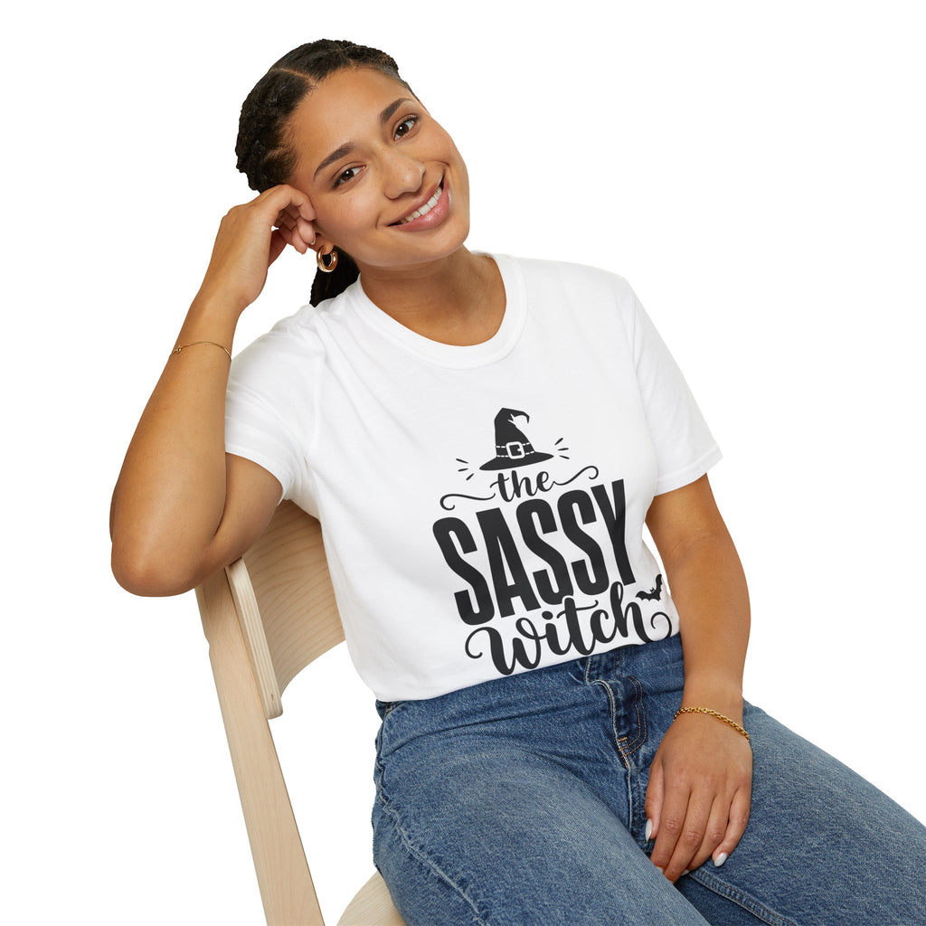 Sassy Witch T Shirt Halloween Graphic Tee with Witch Hat